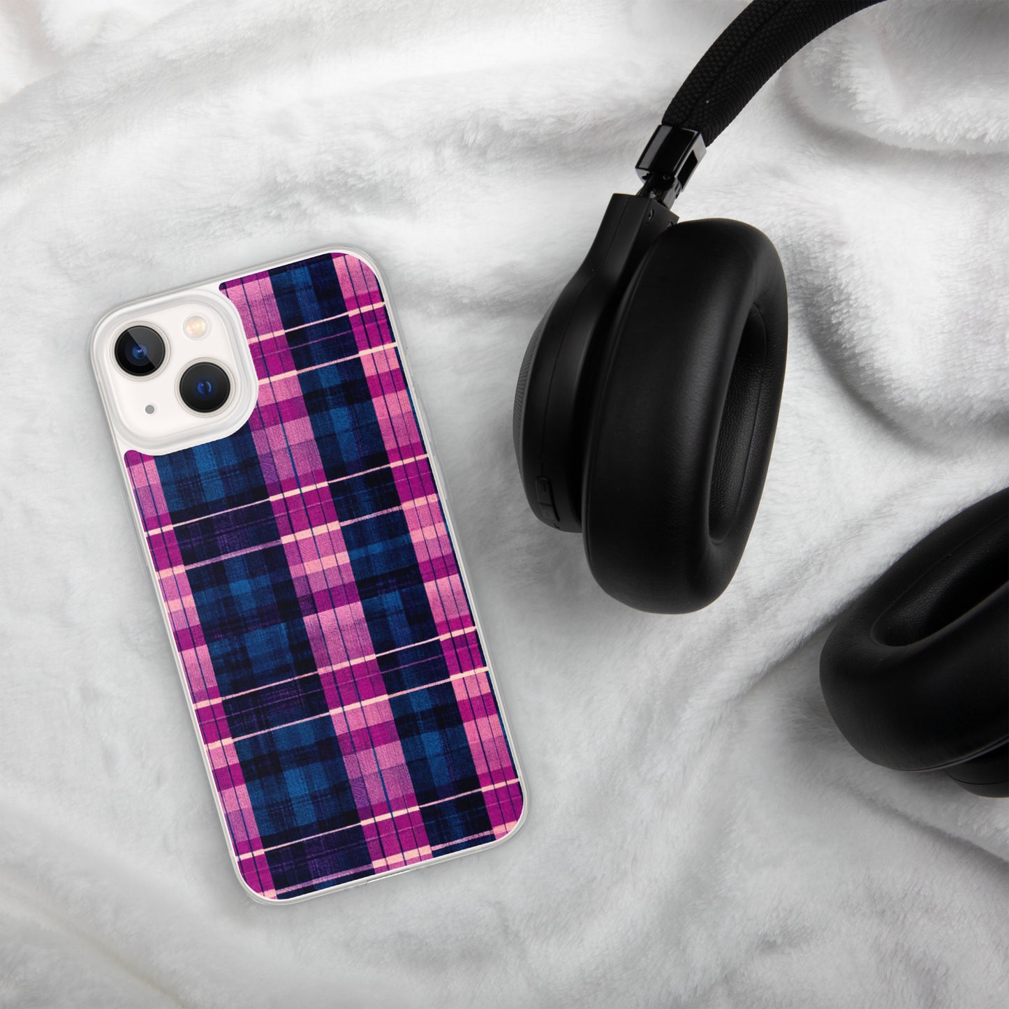 Blueberry Bliss Plaid Clear Case for iPhone®