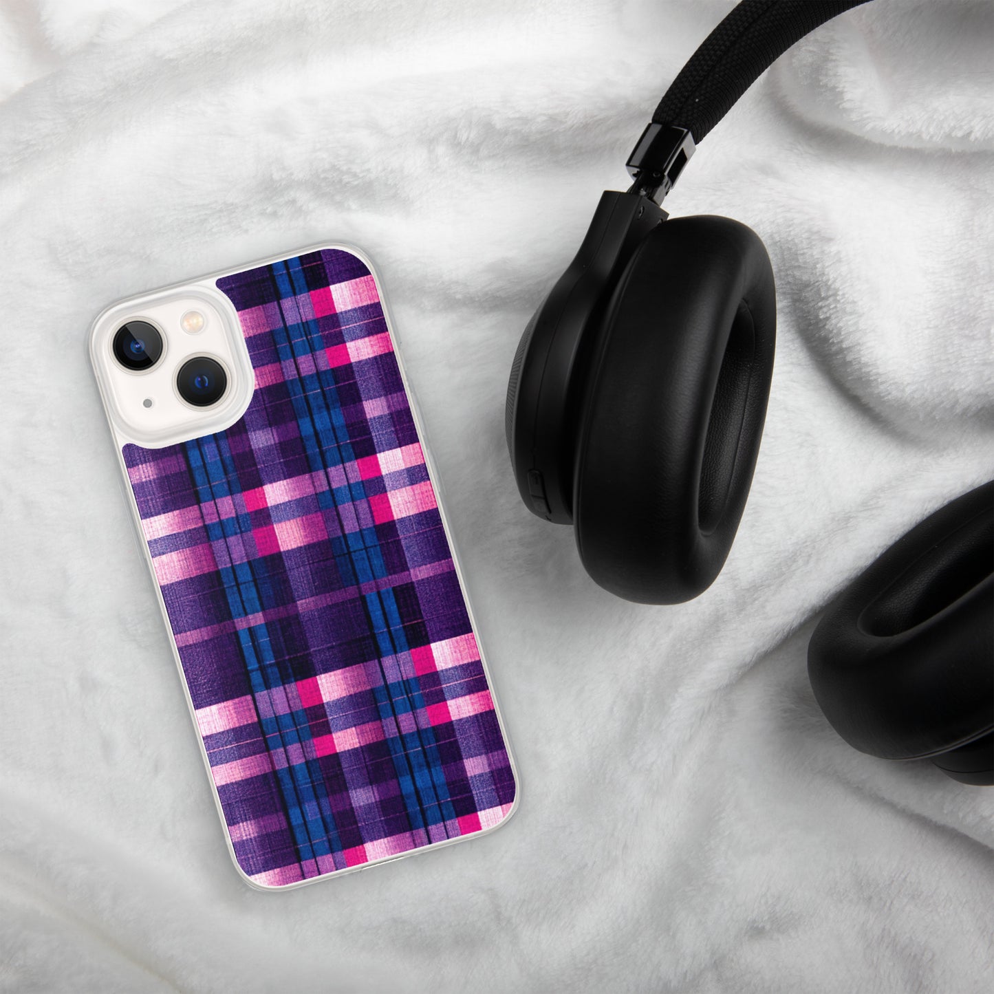 Berry Delight Plaid Clear Case for iPhone®