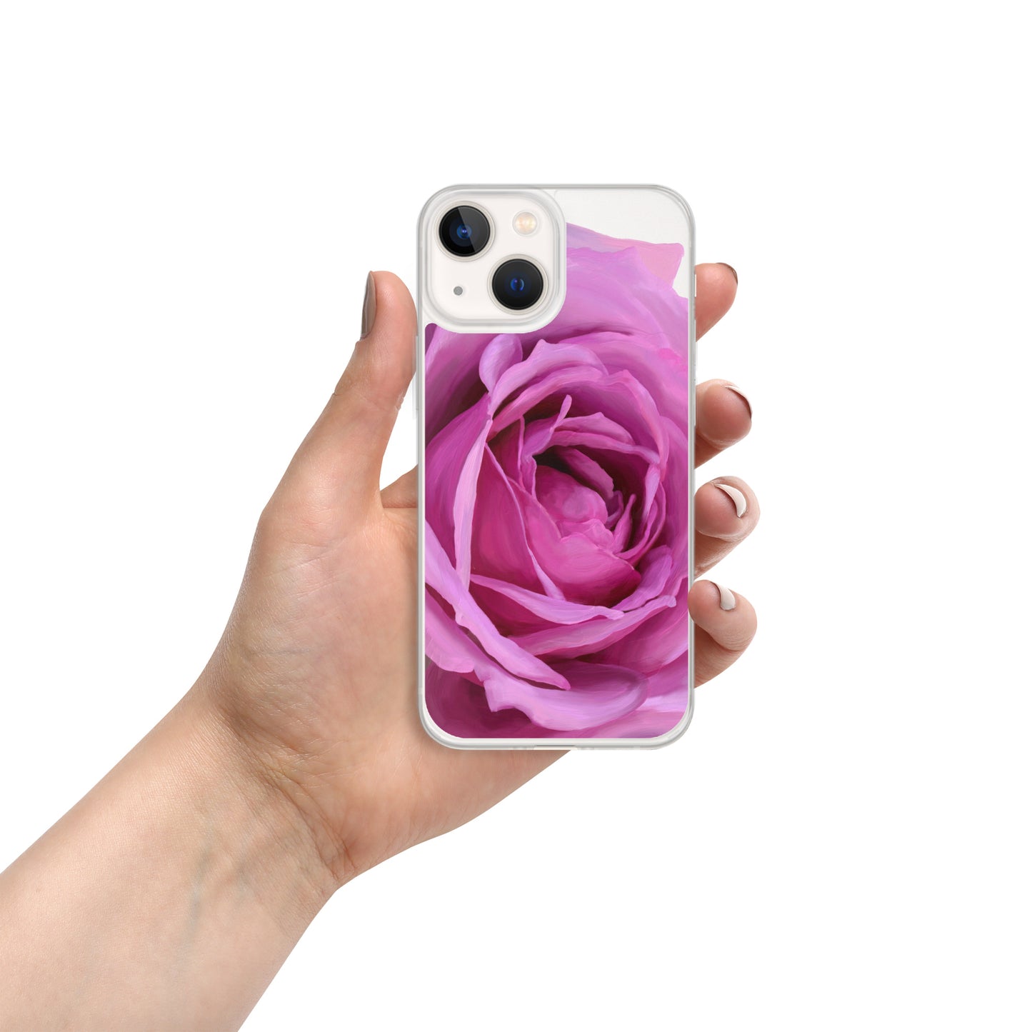 Leslie’s Pink Rose on Clear Case for iPhone®