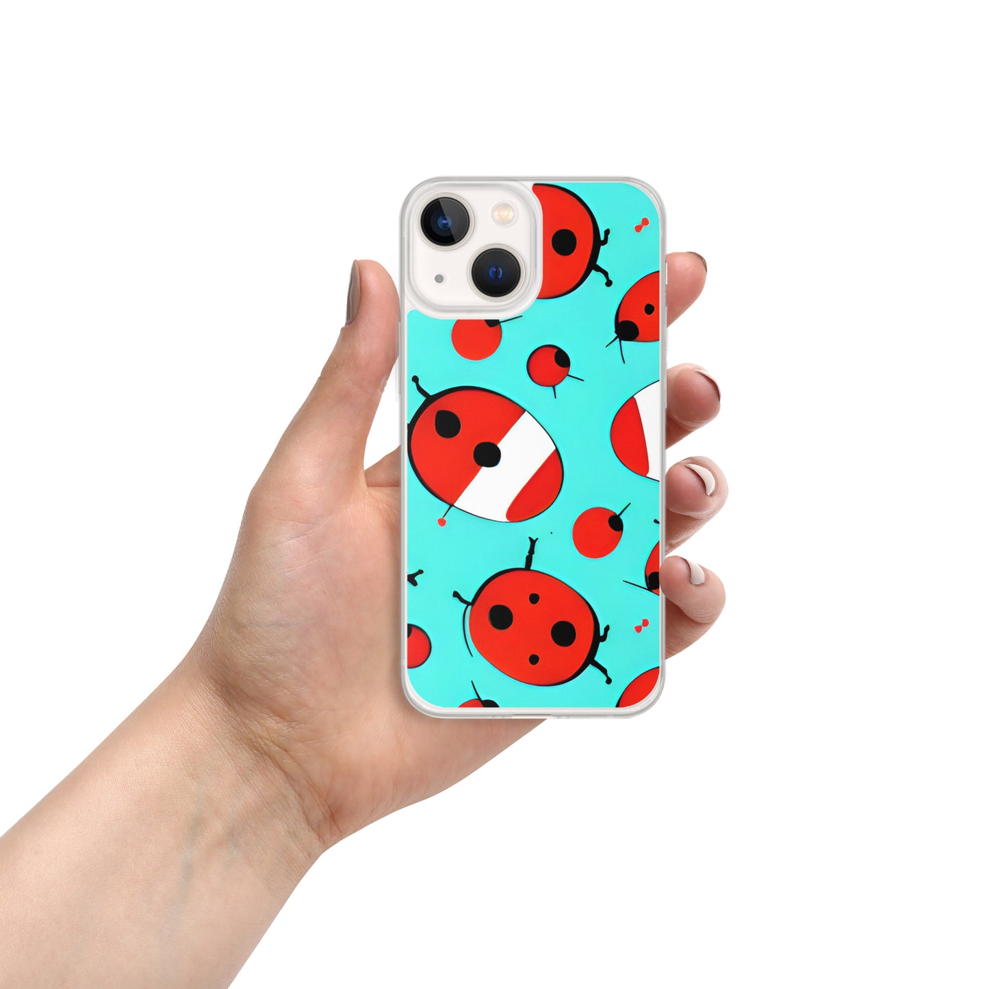 Cosmic Ladybug Rockets on Blue on Clear Case for iPhone®