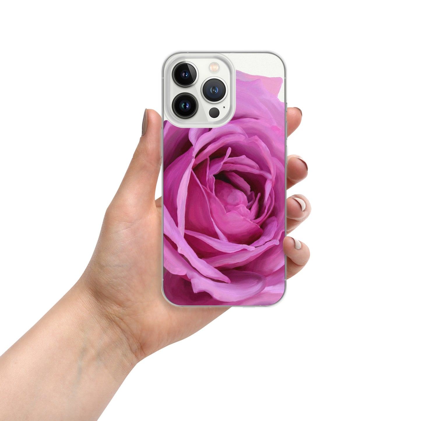 Leslie’s Pink Rose on Clear Case for iPhone®