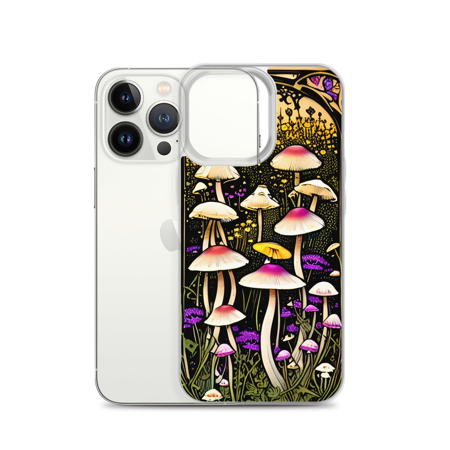 Nouveau Mushroom Meadow on Clear Case for iPhone®