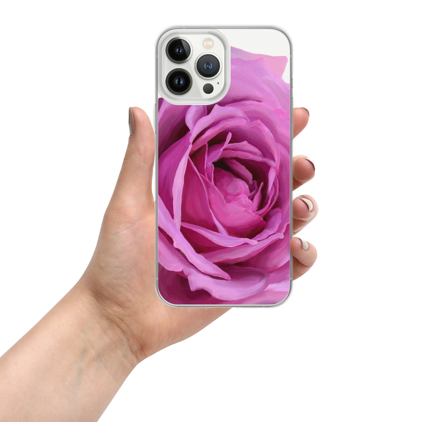 Leslie’s Pink Rose on Clear Case for iPhone®