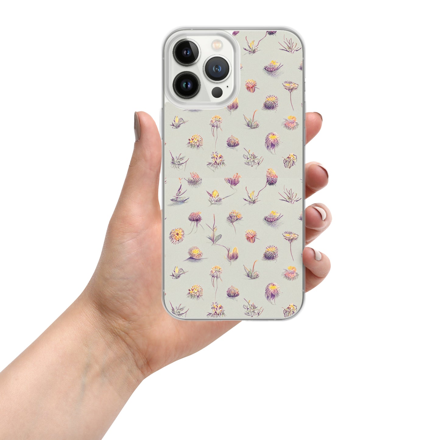 Cottage Blossoms Sketch Clear Case for iPhone®