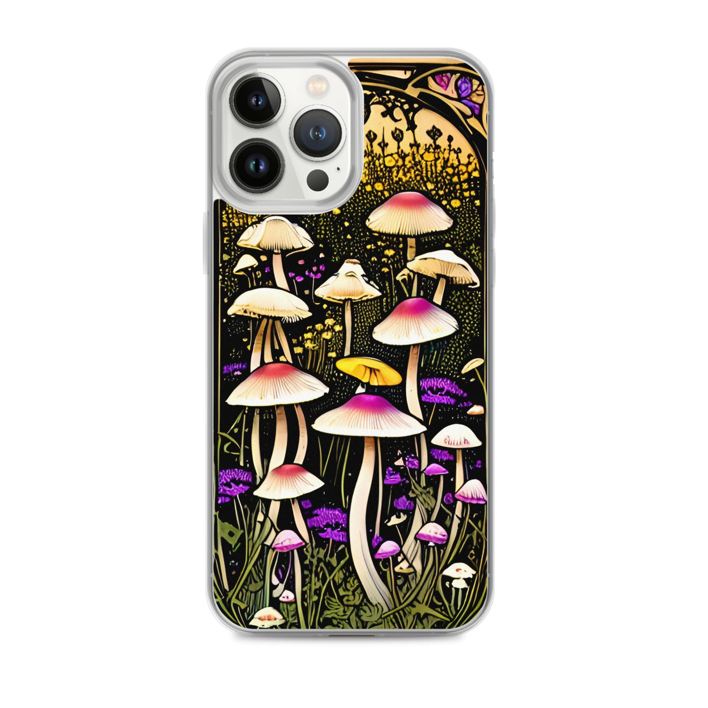 Nouveau Mushroom Meadow on Clear Case for iPhone®