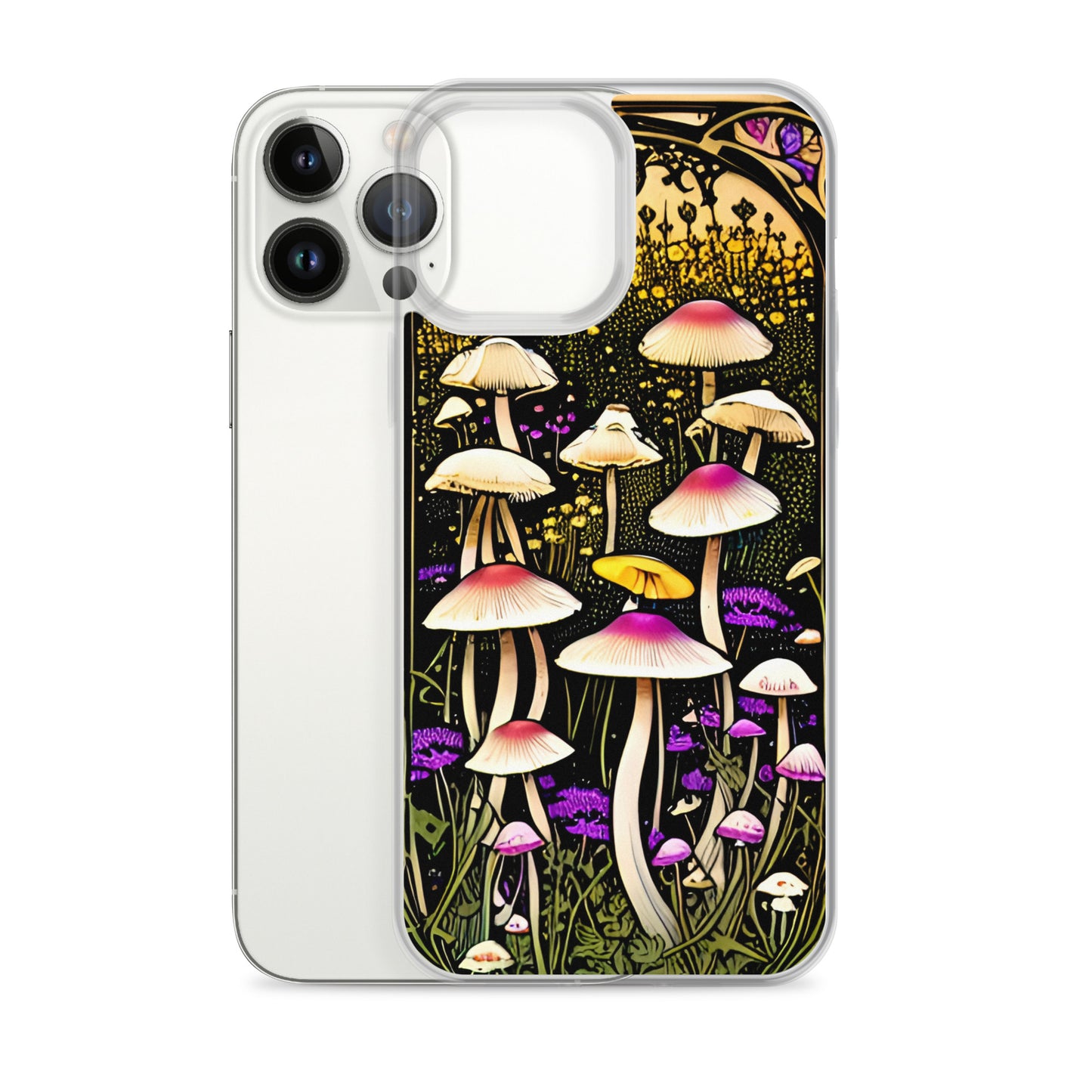 Nouveau Mushroom Meadow on Clear Case for iPhone®