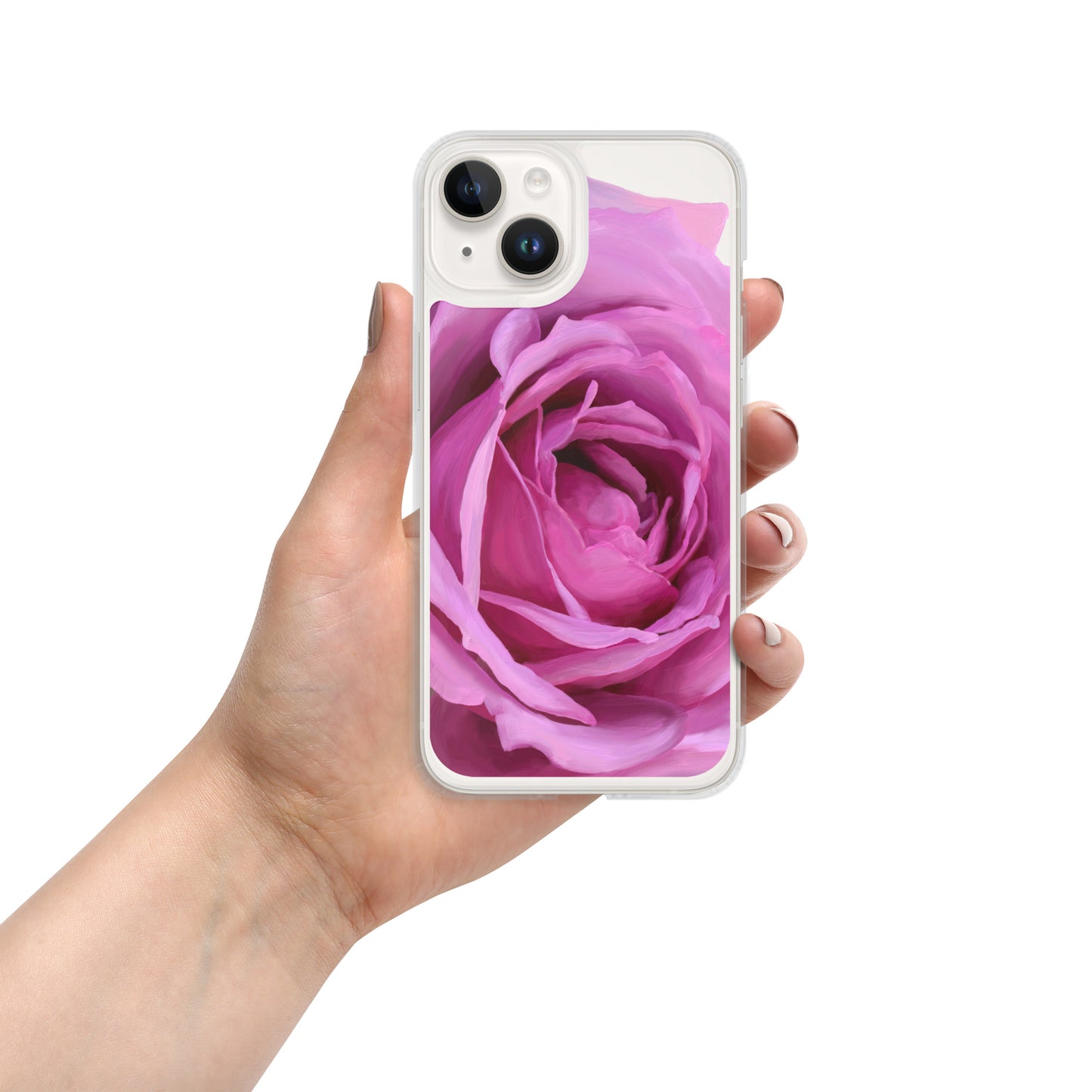 Leslie’s Pink Rose on Clear Case for iPhone®