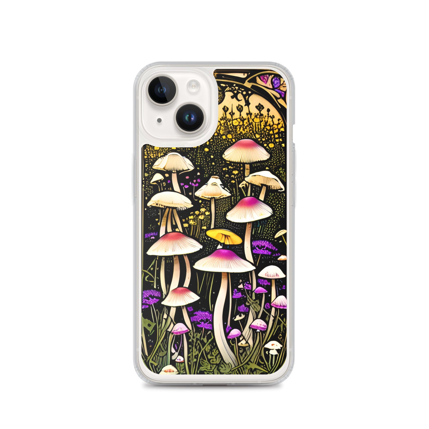 Nouveau Mushroom Meadow on Clear Case for iPhone®