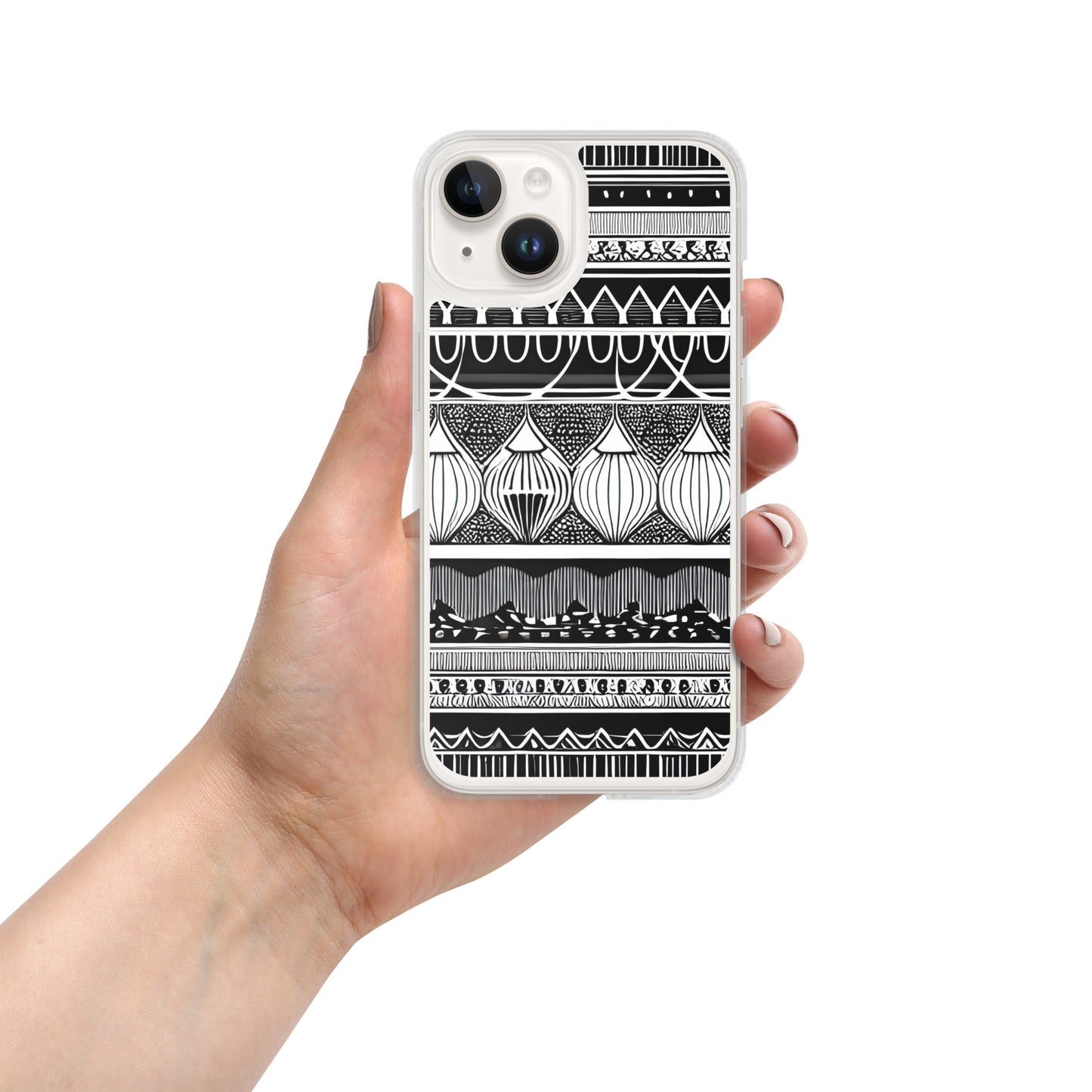 Monochrome Lanterns on Clear Case for iPhone®