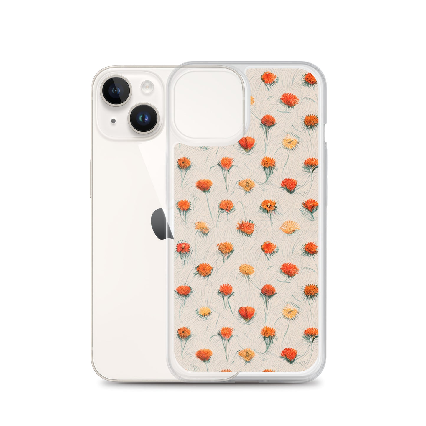 Fiery Meadow Sketch Clear Case for iPhone®