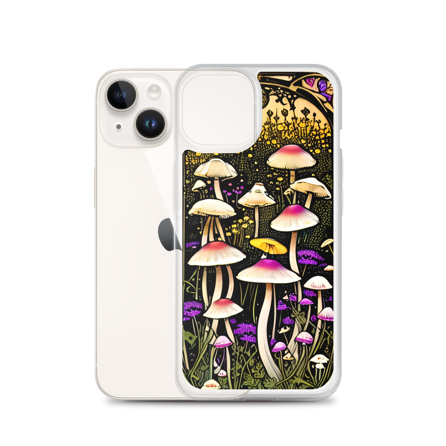 Nouveau Mushroom Meadow on Clear Case for iPhone®