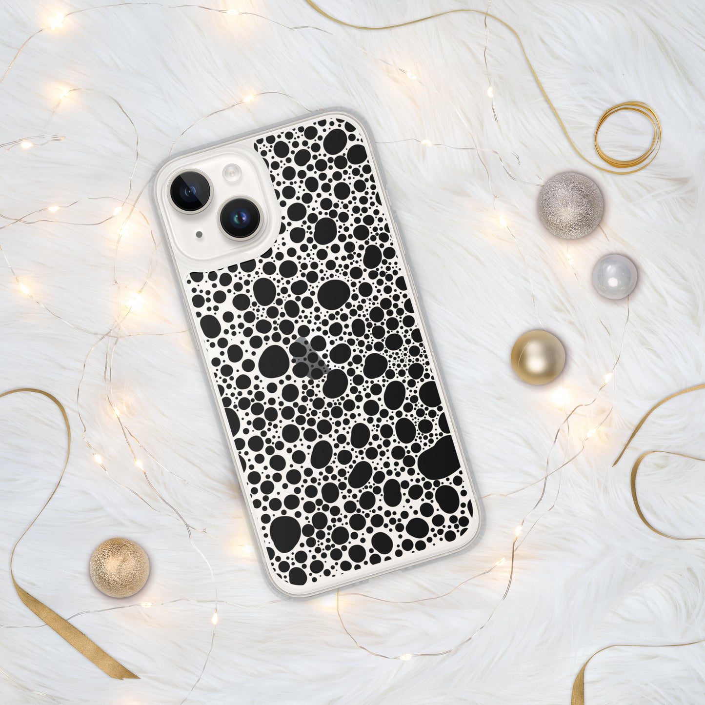 Noir Pointillism on Clear Case for iPhone®