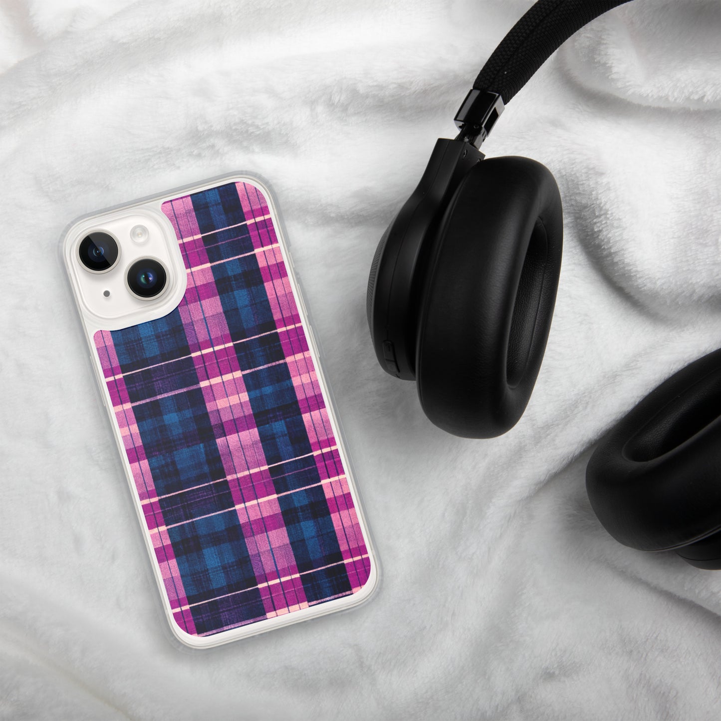 Blueberry Bliss Plaid Clear Case for iPhone®