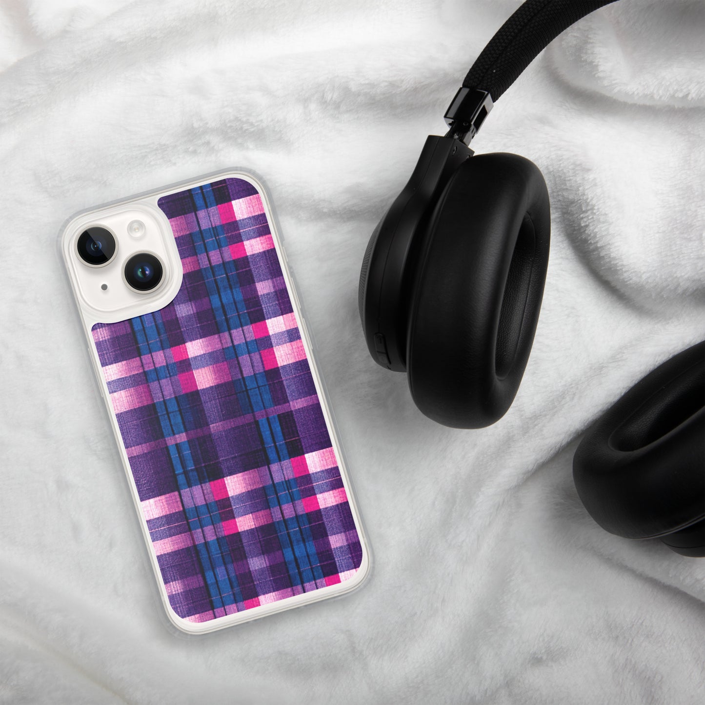 Berry Delight Plaid Clear Case for iPhone®