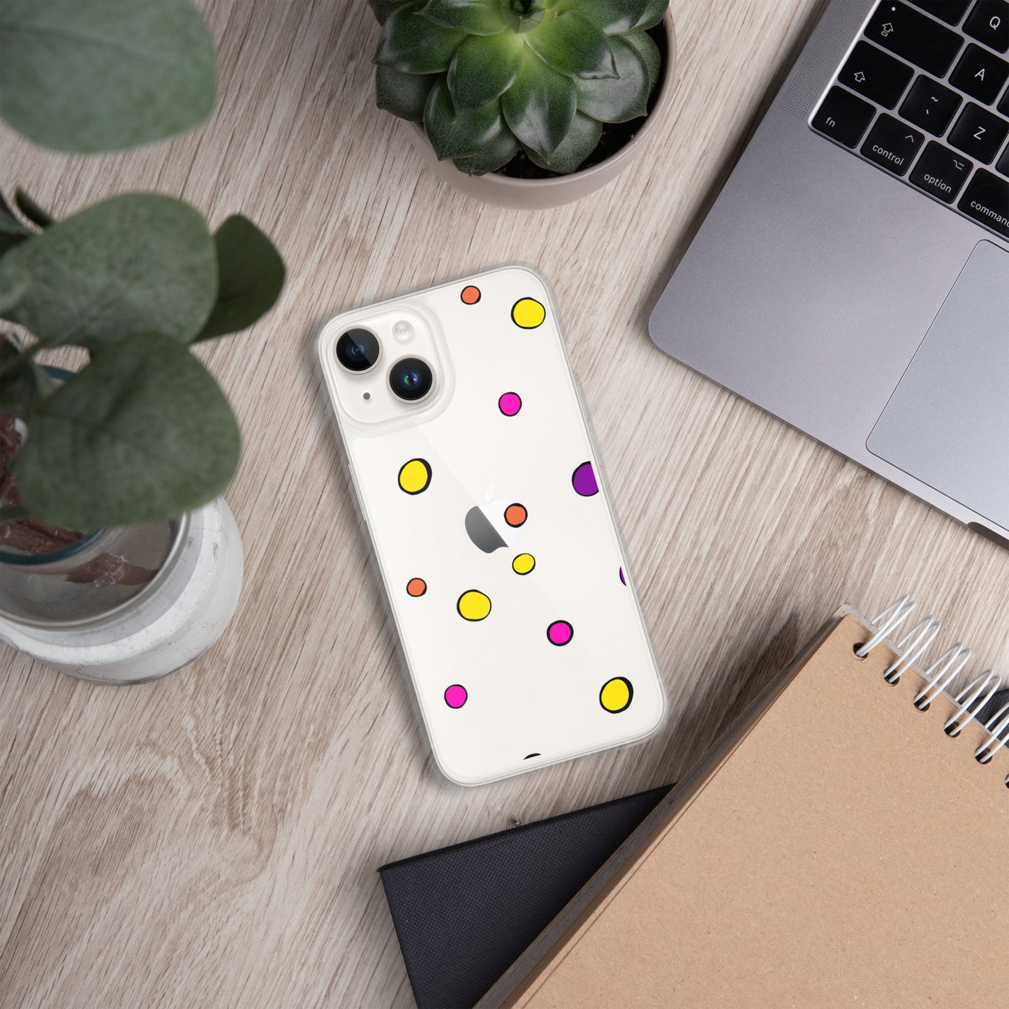 Polka Dots on Clear Case for iPhone®