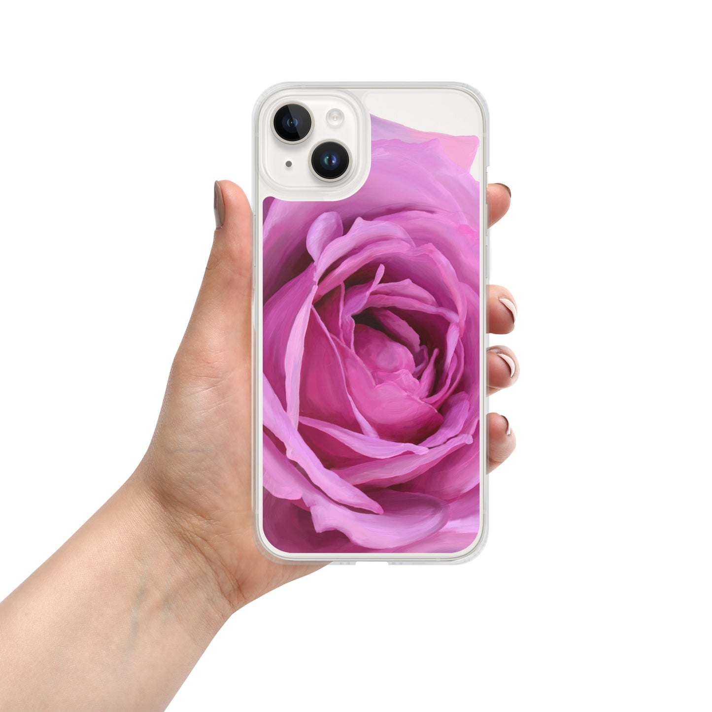 Leslie’s Pink Rose on Clear Case for iPhone®