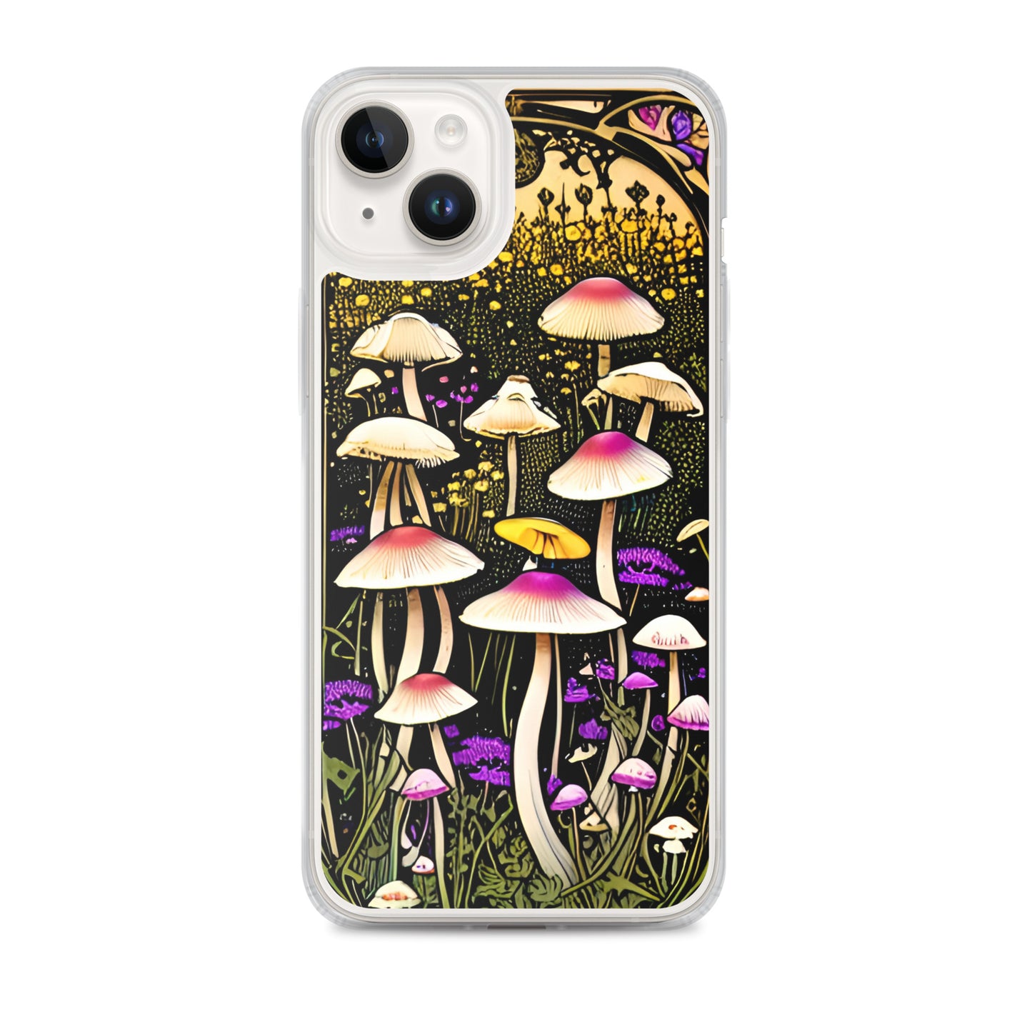 Nouveau Mushroom Meadow on Clear Case for iPhone®