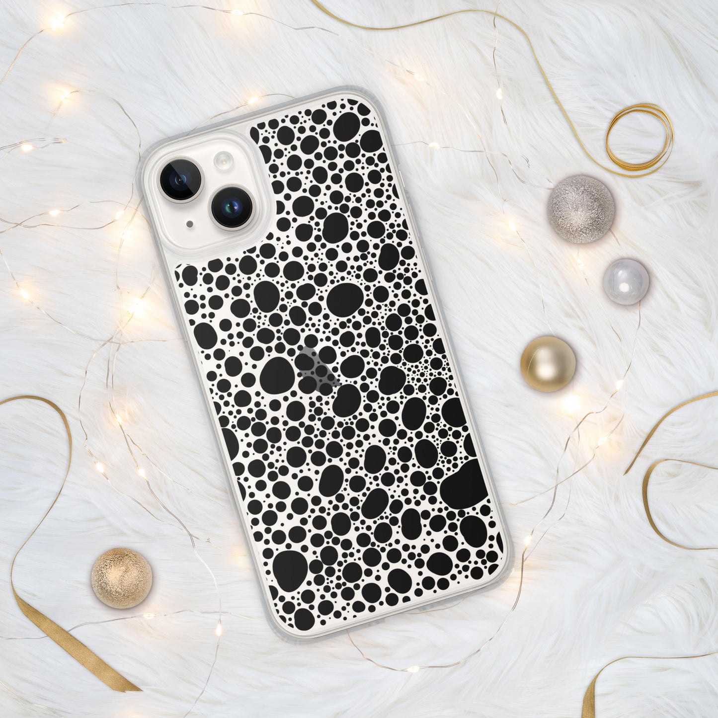 Noir Pointillism on Clear Case for iPhone®