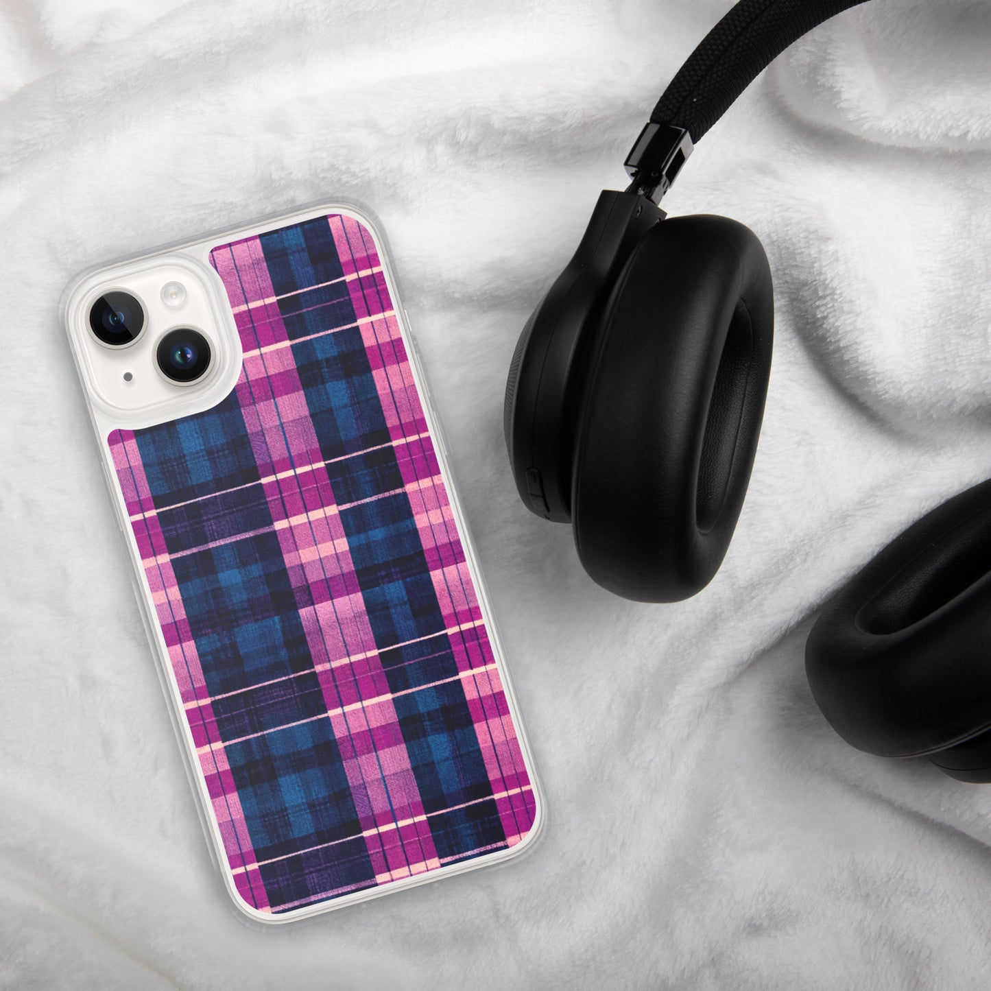 Blueberry Bliss Plaid Clear Case for iPhone®