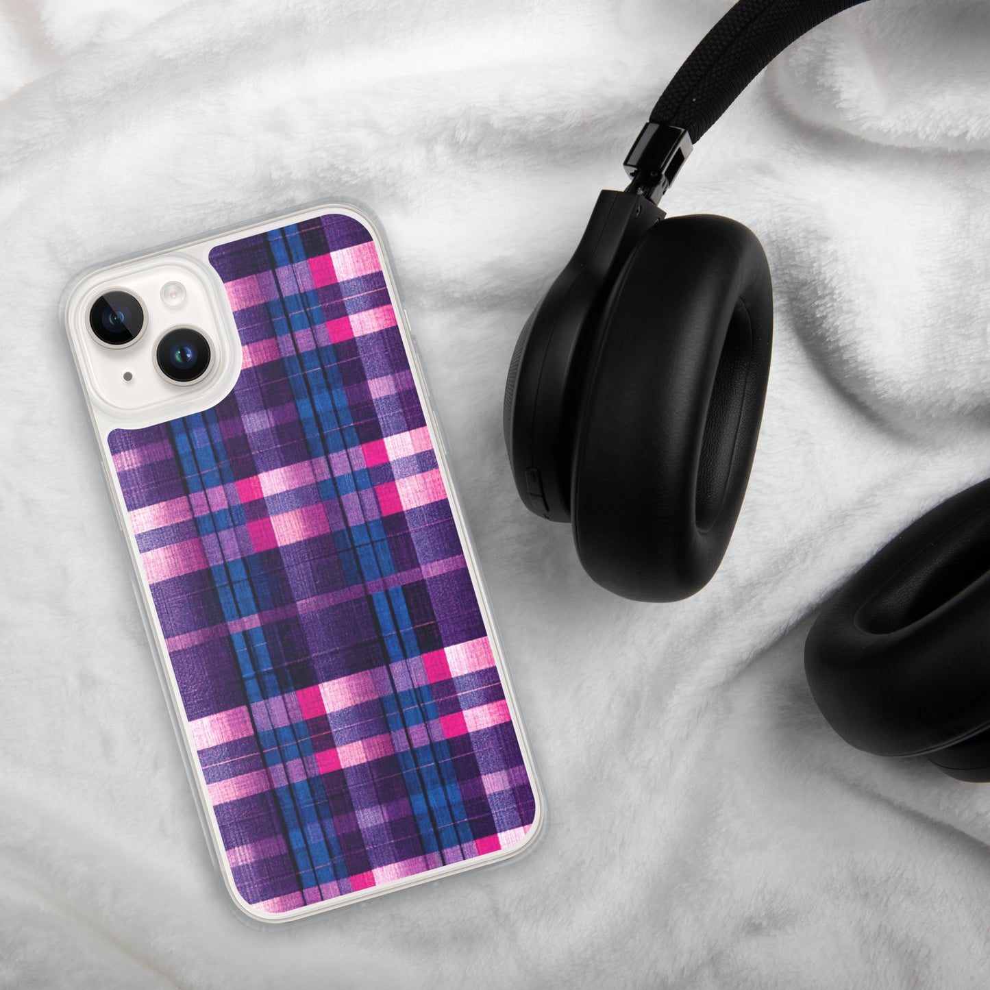 Berry Delight Plaid Clear Case for iPhone®