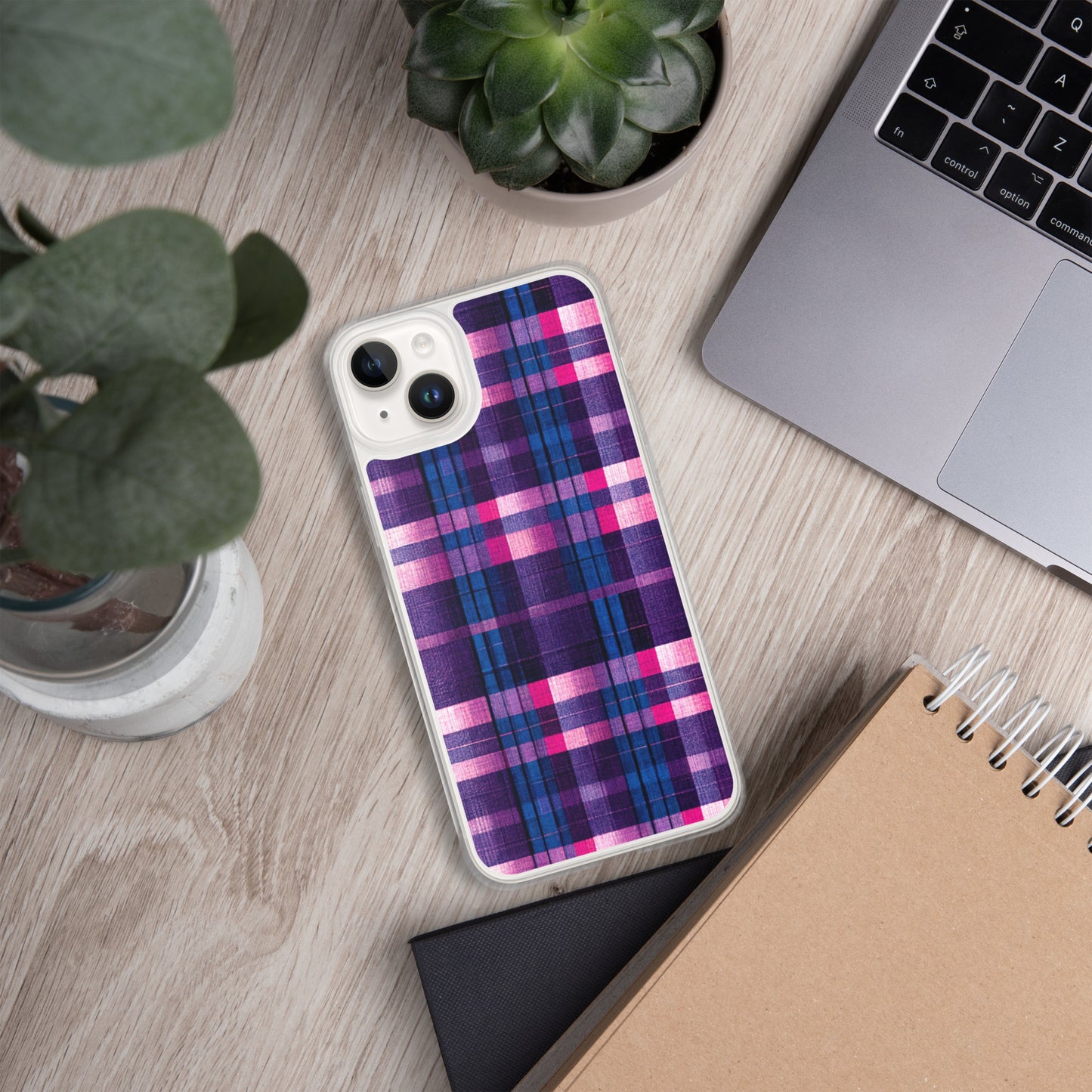 Berry Delight Plaid Clear Case for iPhone®