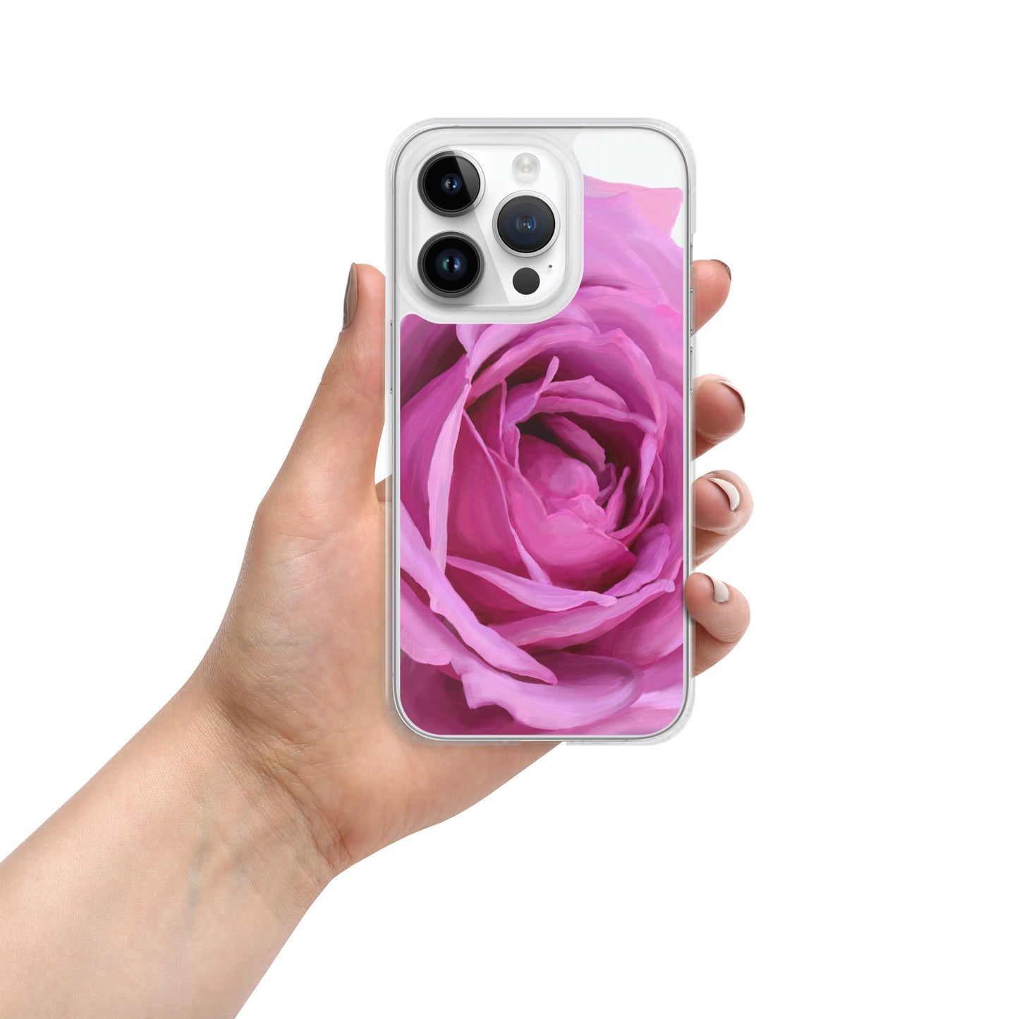 Leslie’s Pink Rose on Clear Case for iPhone®