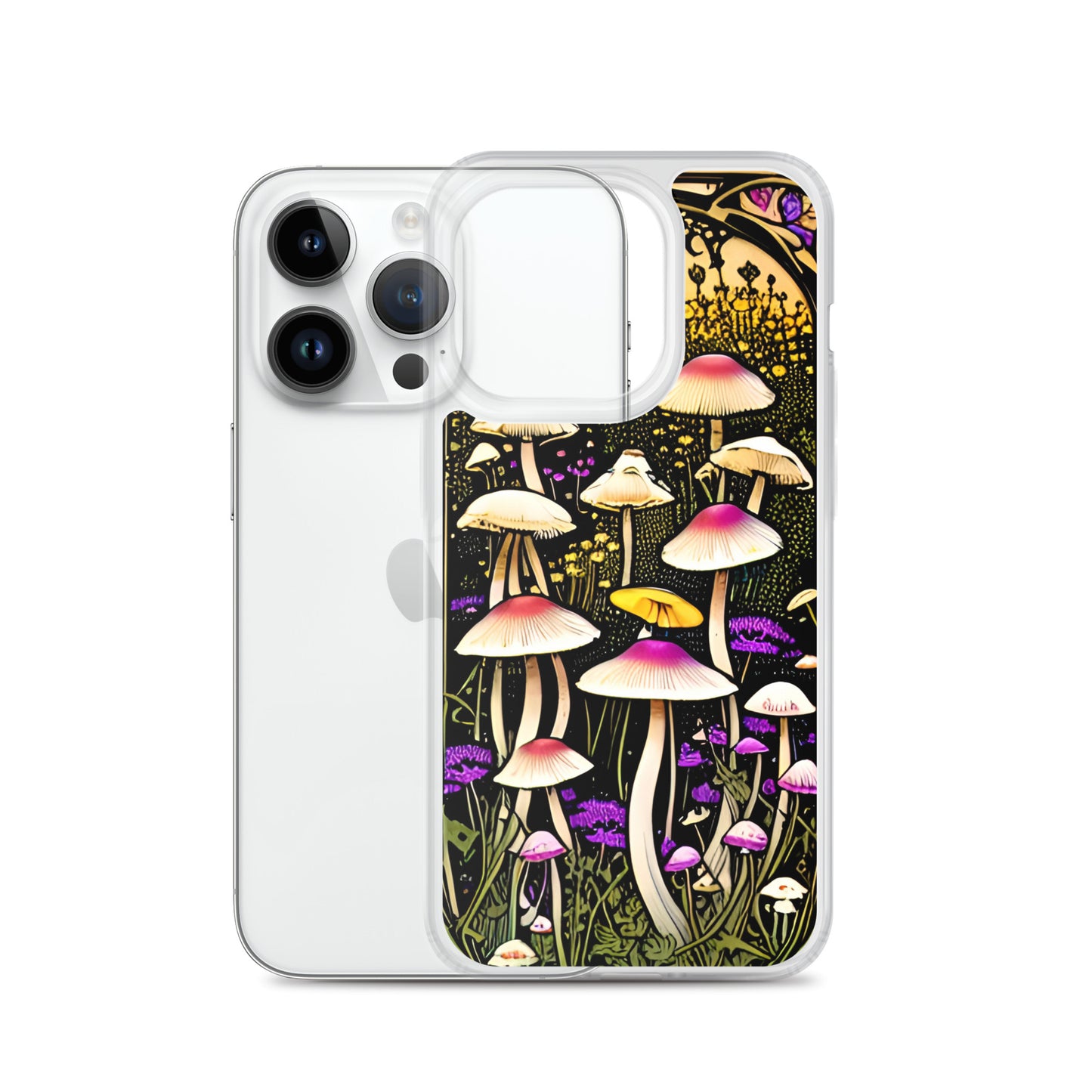 Nouveau Mushroom Meadow on Clear Case for iPhone®