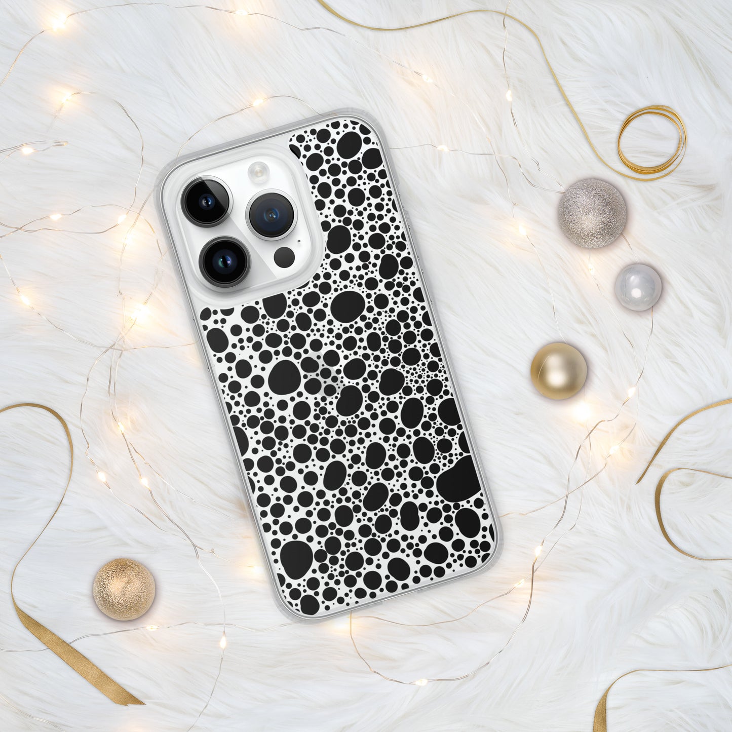 Noir Pointillism on Clear Case for iPhone®