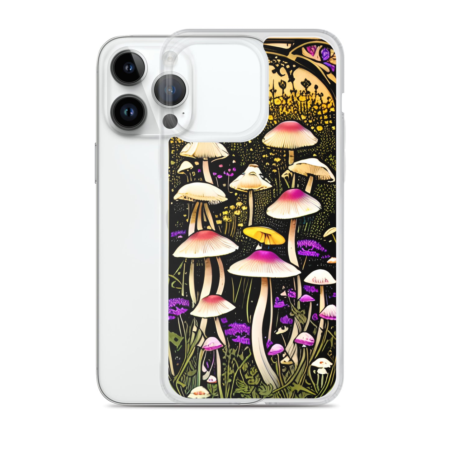 Nouveau Mushroom Meadow on Clear Case for iPhone®