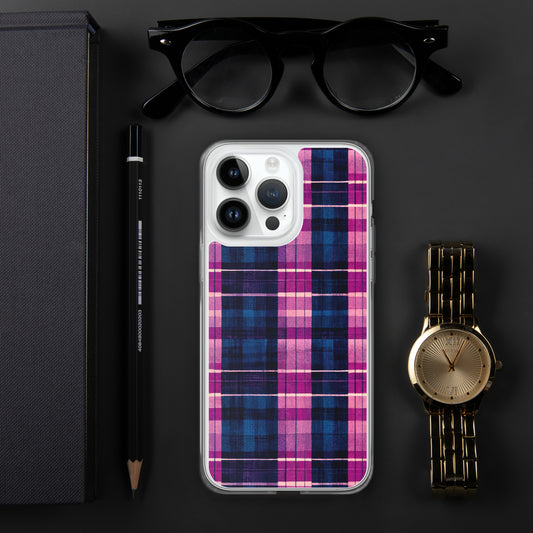 Blueberry Bliss Plaid Clear Case for iPhone®