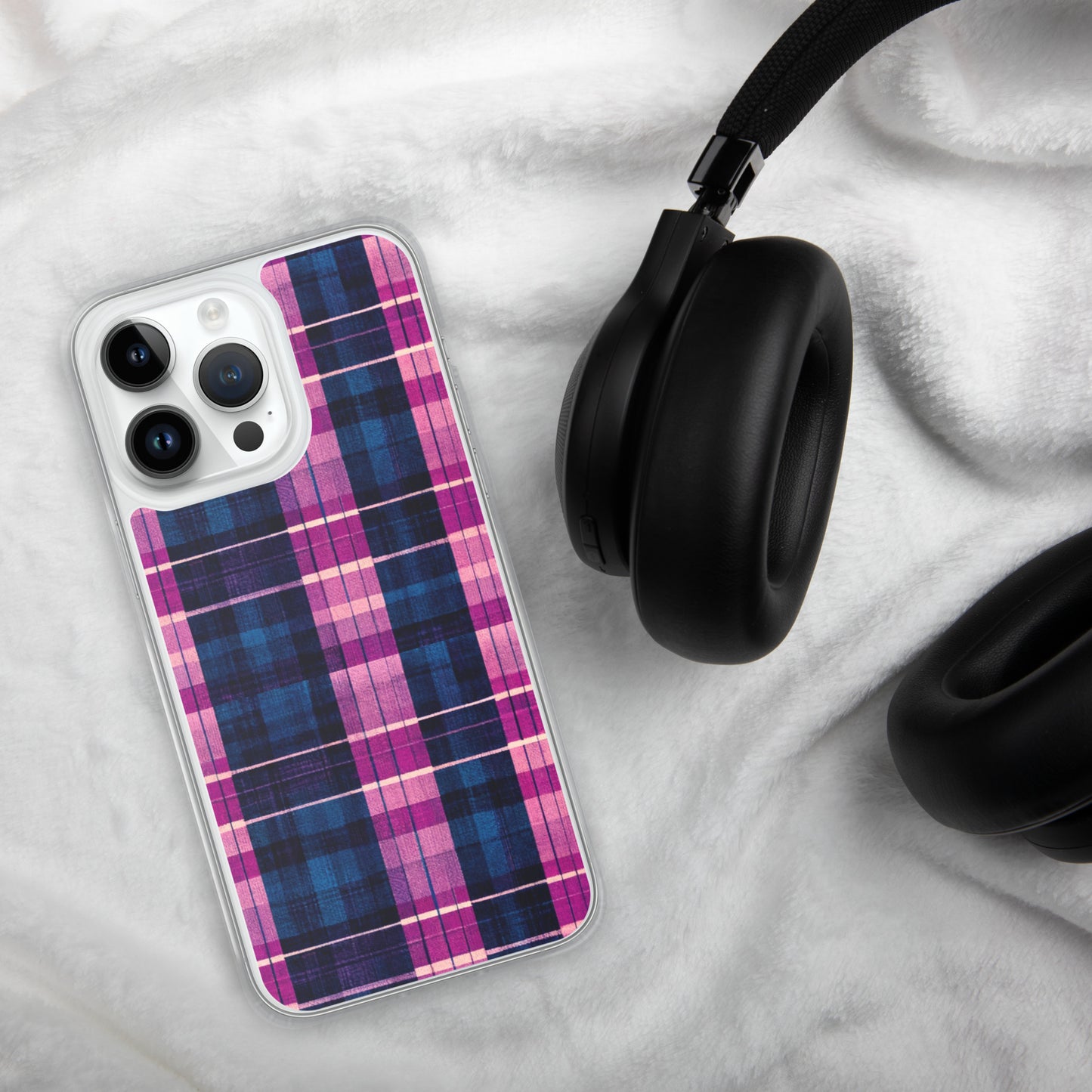 Blueberry Bliss Plaid Clear Case for iPhone®