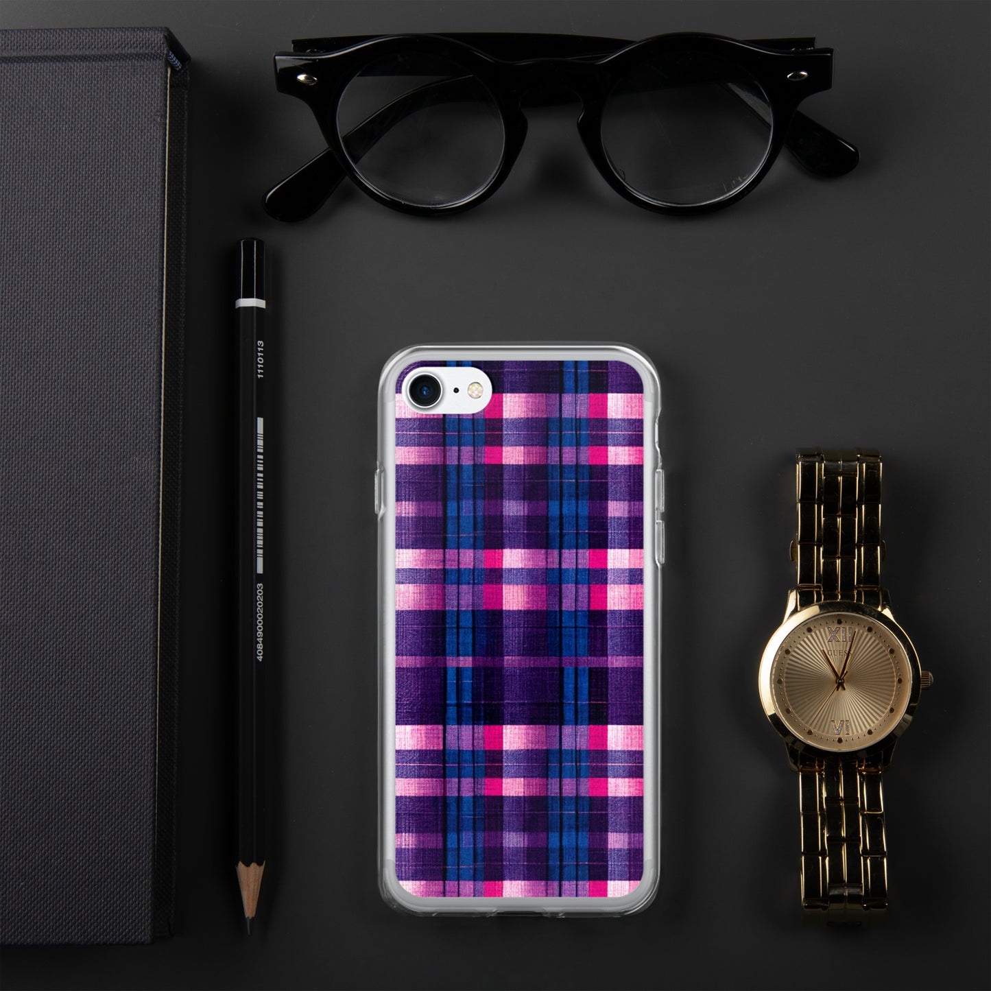 Berry Delight Plaid Clear Case for iPhone®