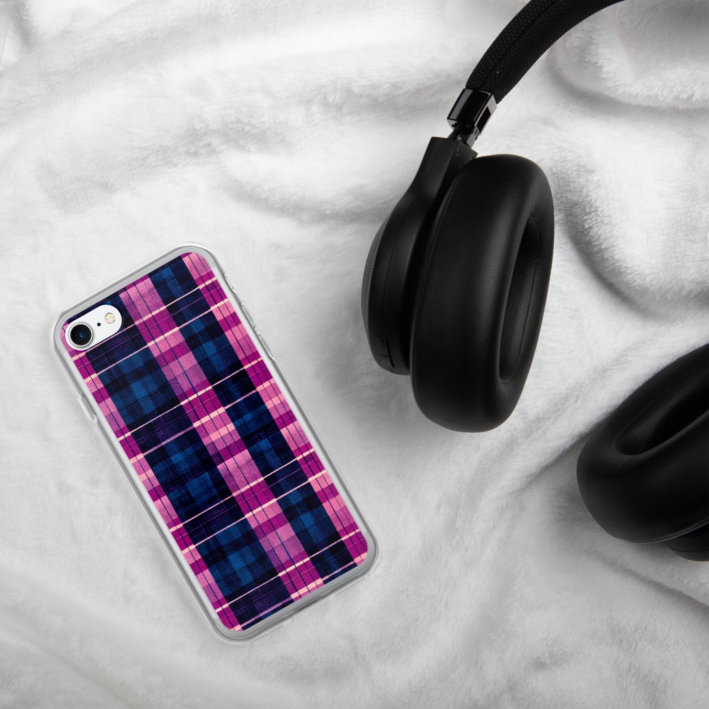 Blueberry Bliss Plaid Clear Case for iPhone®