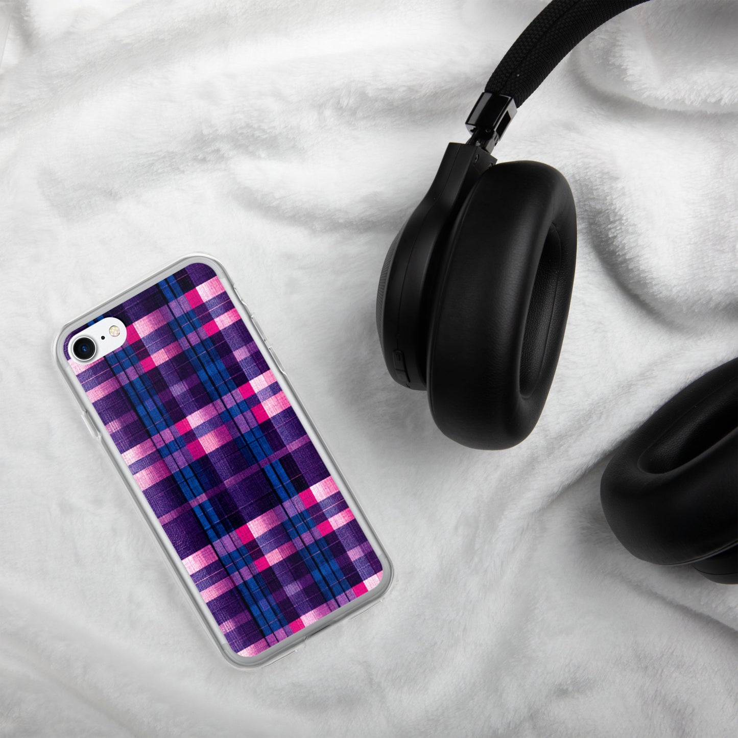 Berry Delight Plaid Clear Case for iPhone®