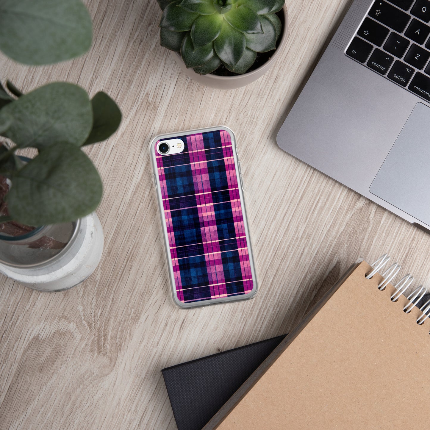 Blueberry Bliss Plaid Clear Case for iPhone®