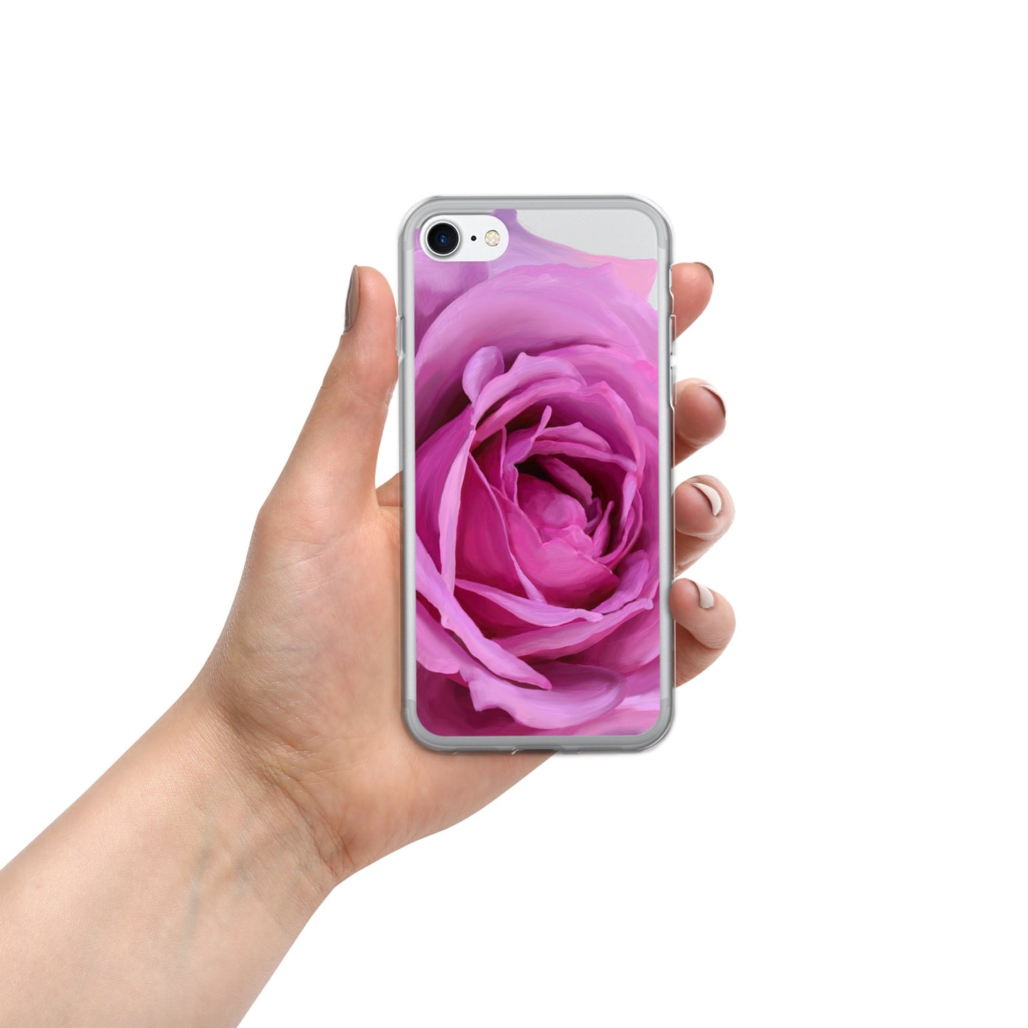 Leslie’s Pink Rose on Clear Case for iPhone®