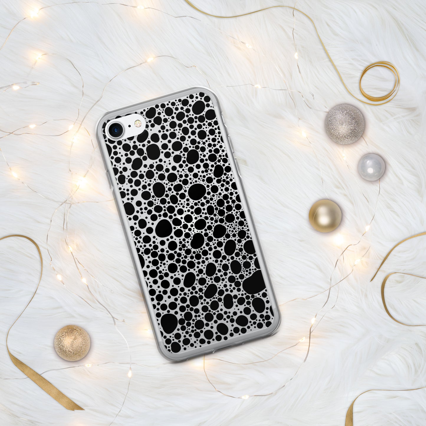 Noir Pointillism on Clear Case for iPhone®