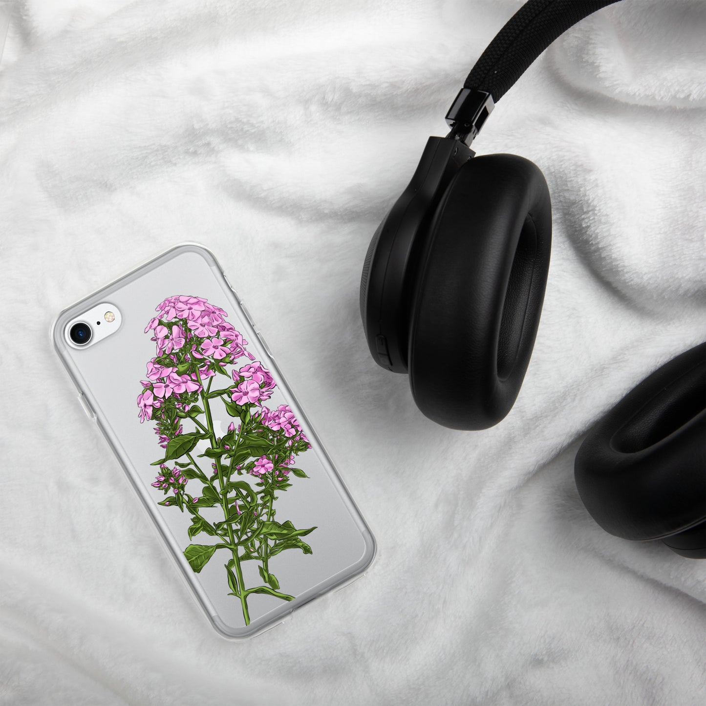 Pink Flower on Clear Case for iPhone®