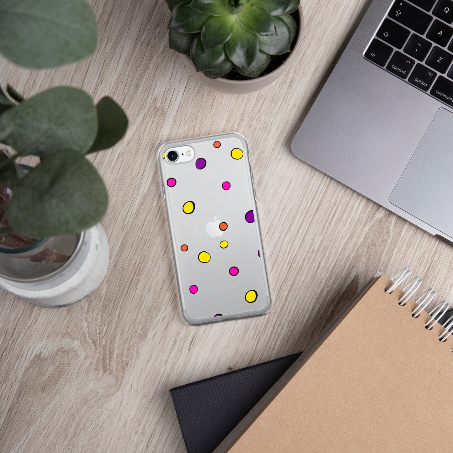 Polka Dots on Clear Case for iPhone®