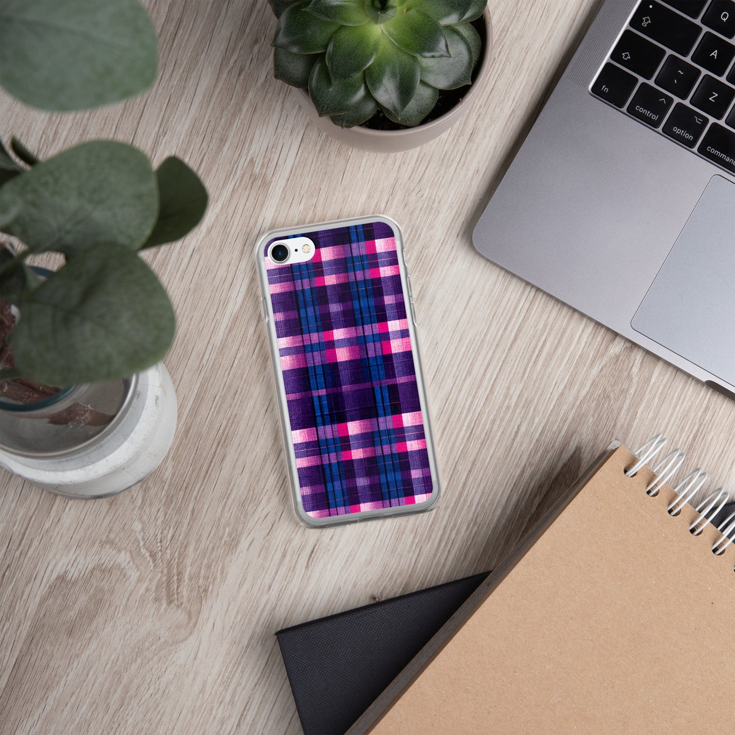 Berry Delight Plaid Clear Case for iPhone®