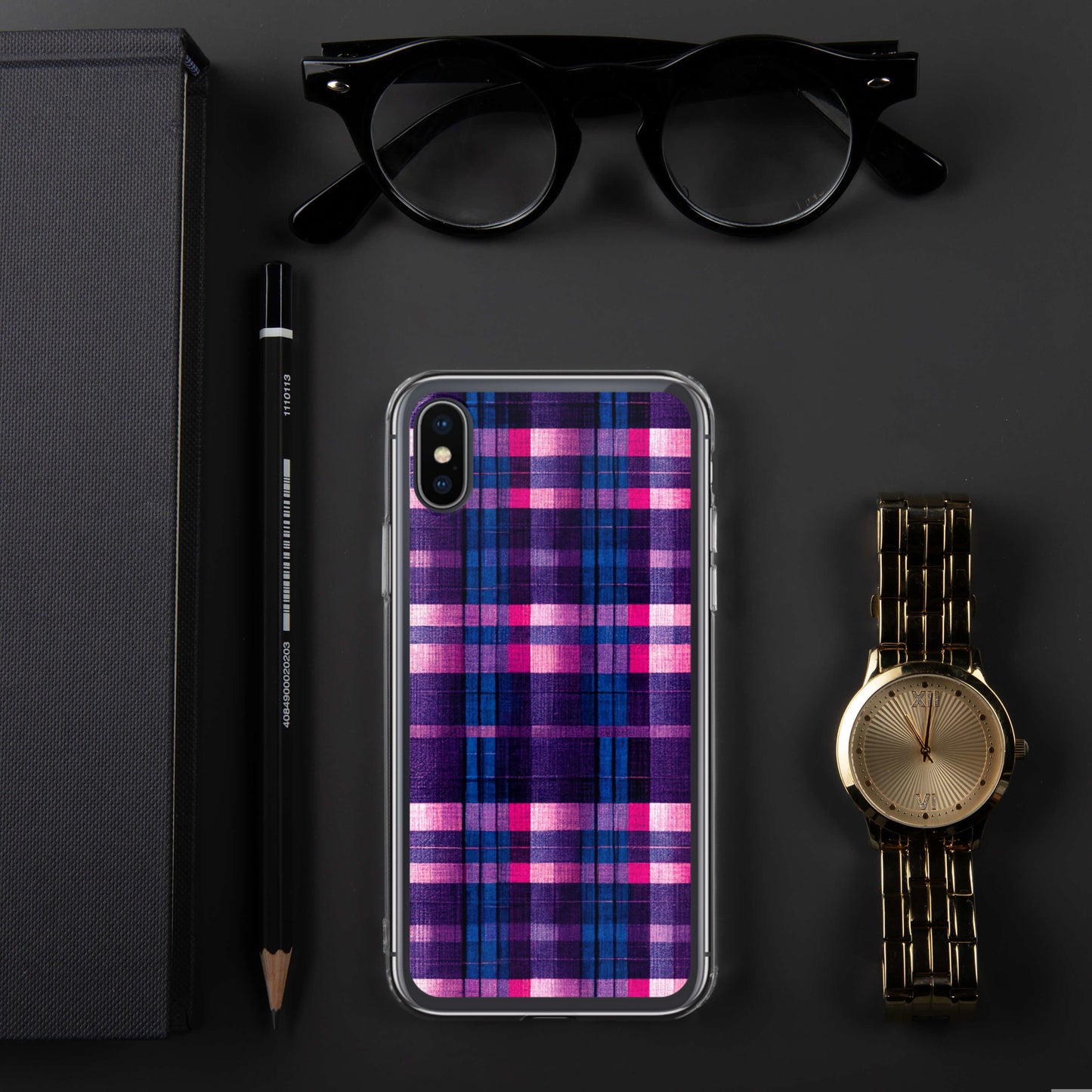 Berry Delight Plaid Clear Case for iPhone®