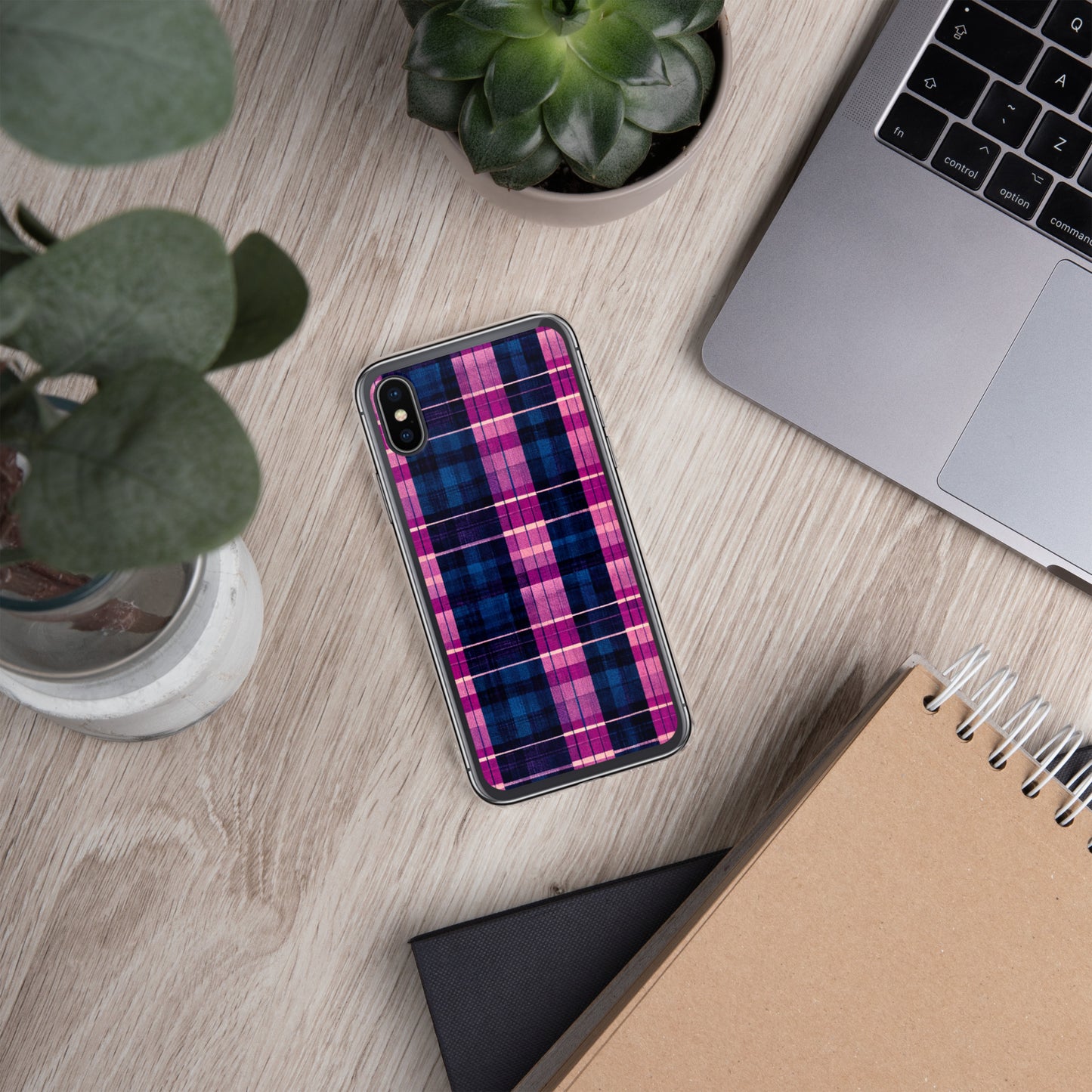 Blueberry Bliss Plaid Clear Case for iPhone®