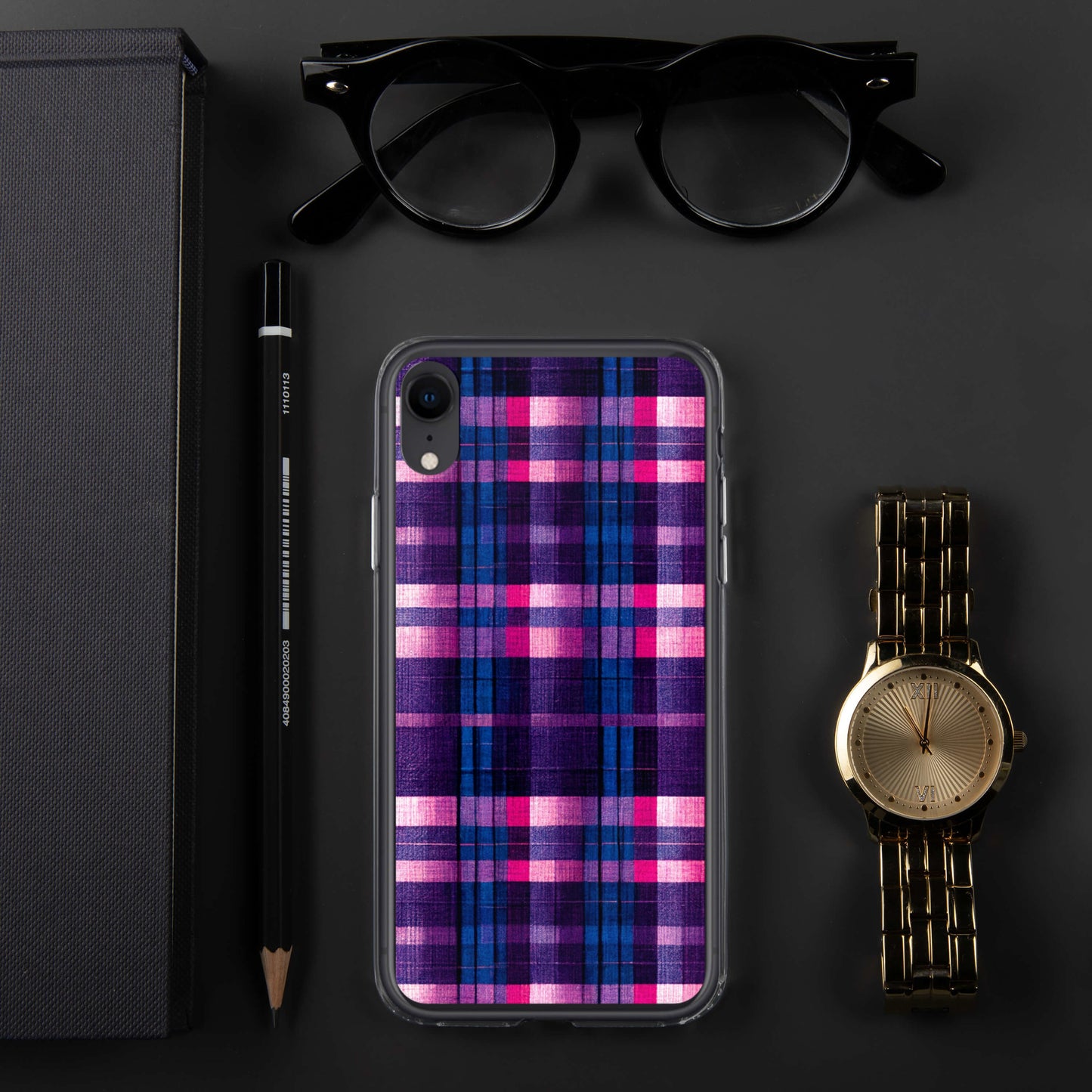 Berry Delight Plaid Clear Case for iPhone®