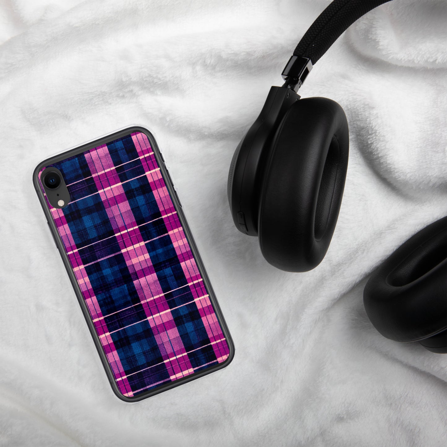 Blueberry Bliss Plaid Clear Case for iPhone®