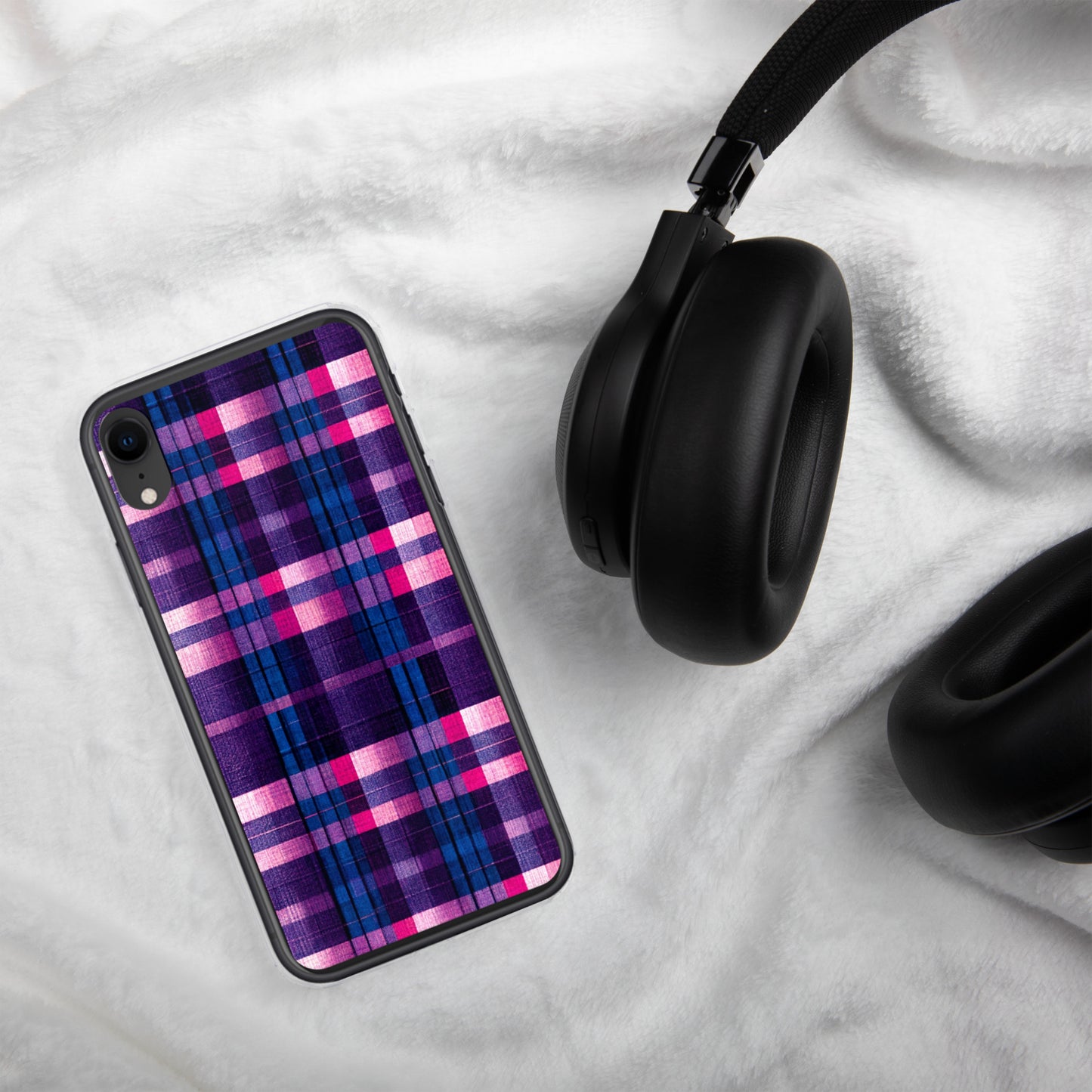 Berry Delight Plaid Clear Case for iPhone®