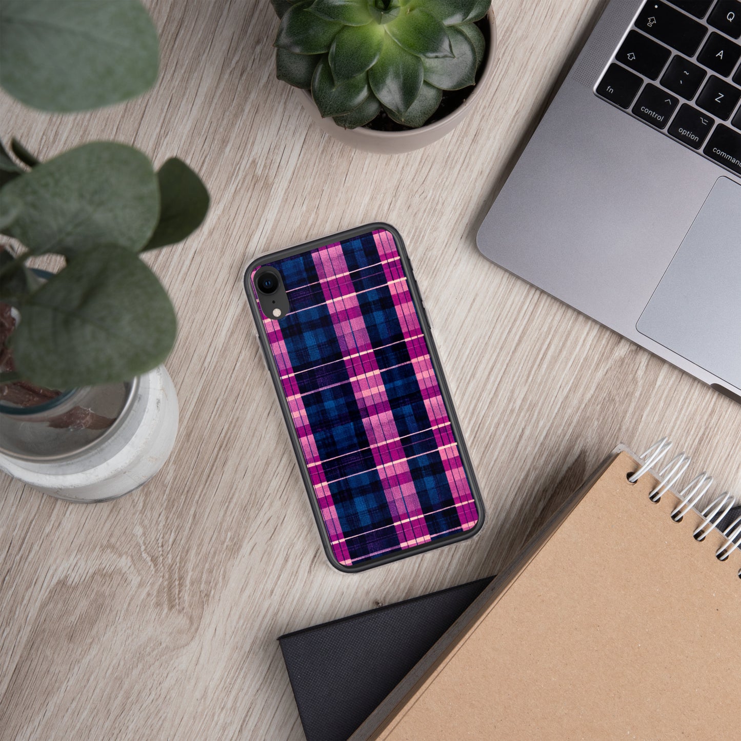 Blueberry Bliss Plaid Clear Case for iPhone®