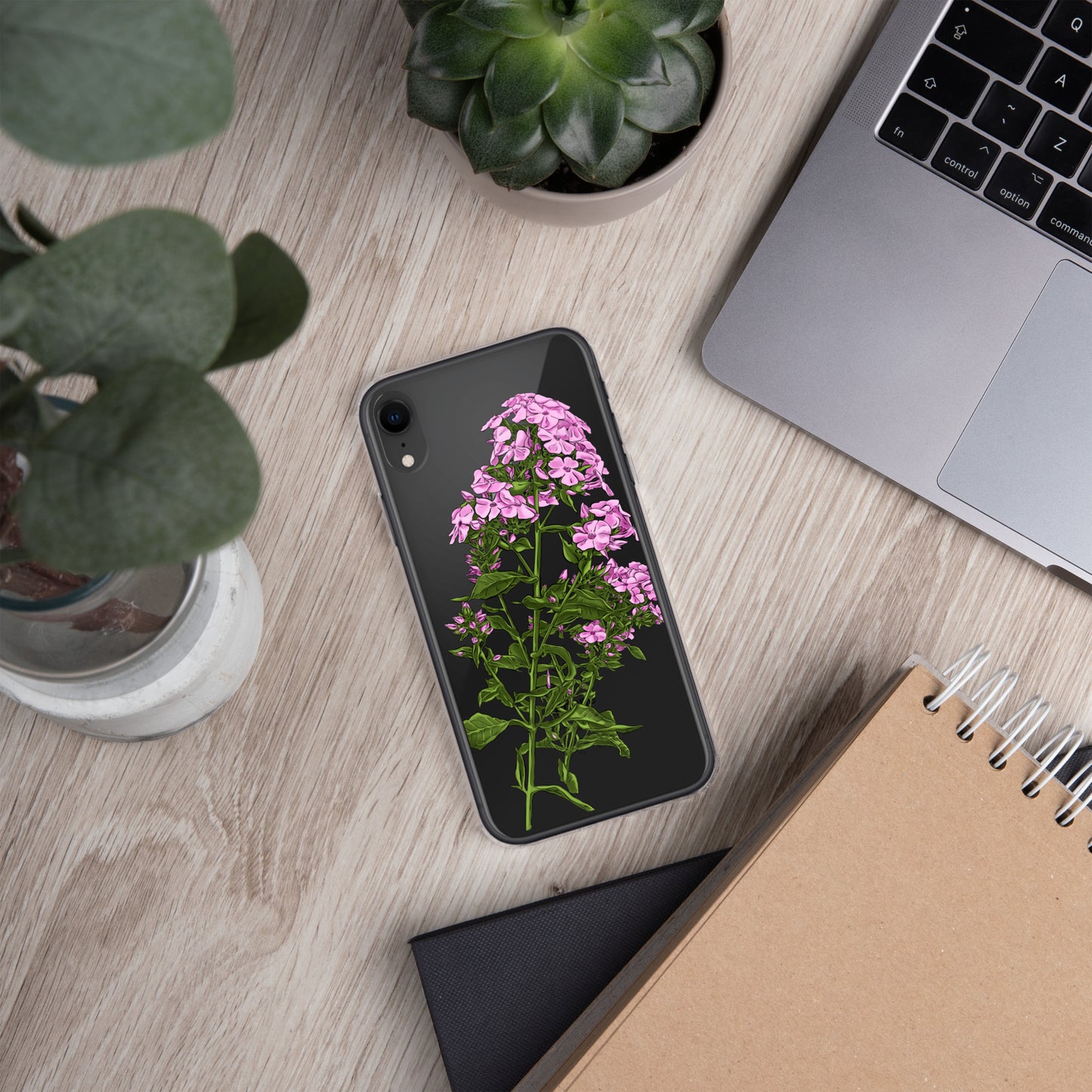 Pink Flower on Clear Case for iPhone®