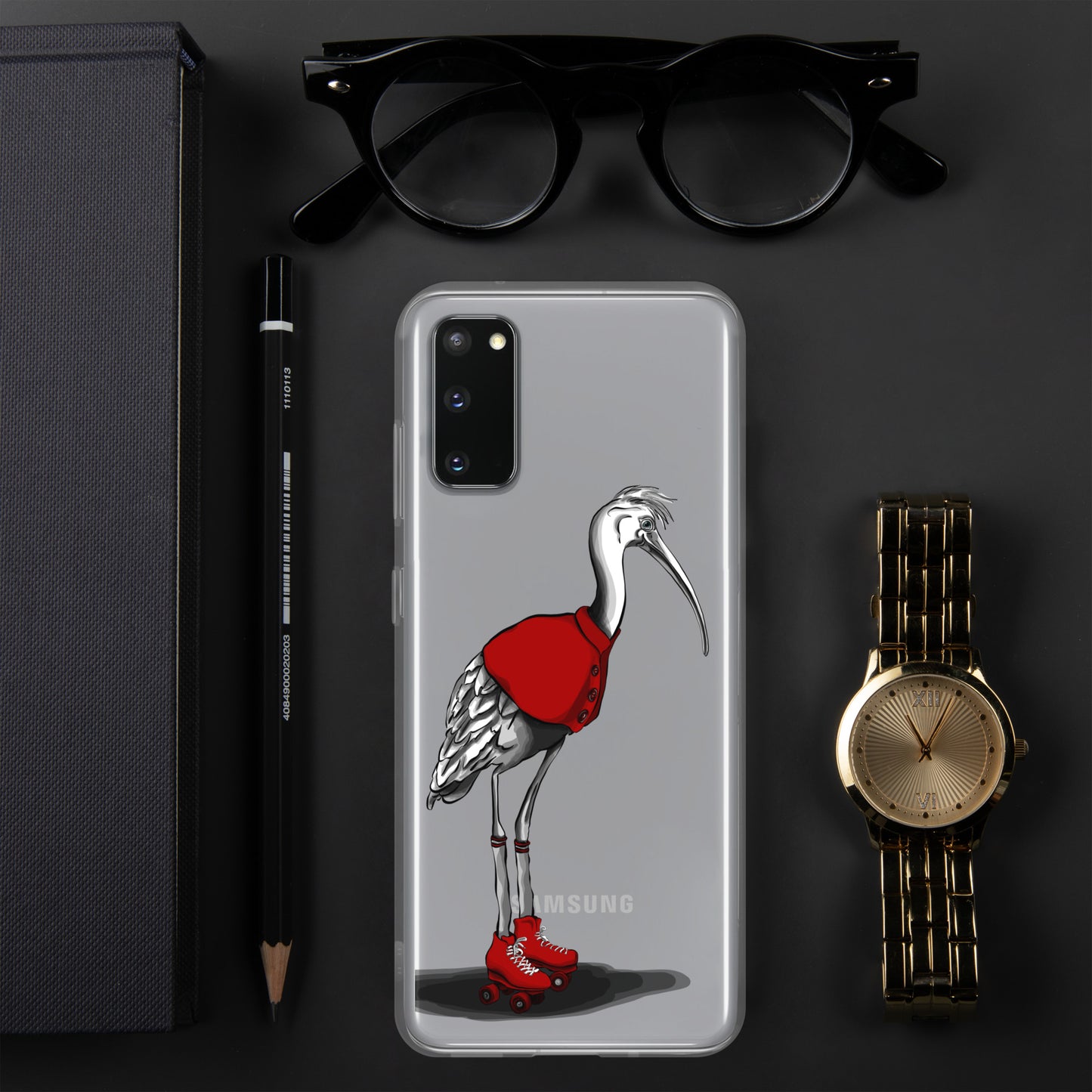 Stork with Rollerskates Clear Case for Samsung®