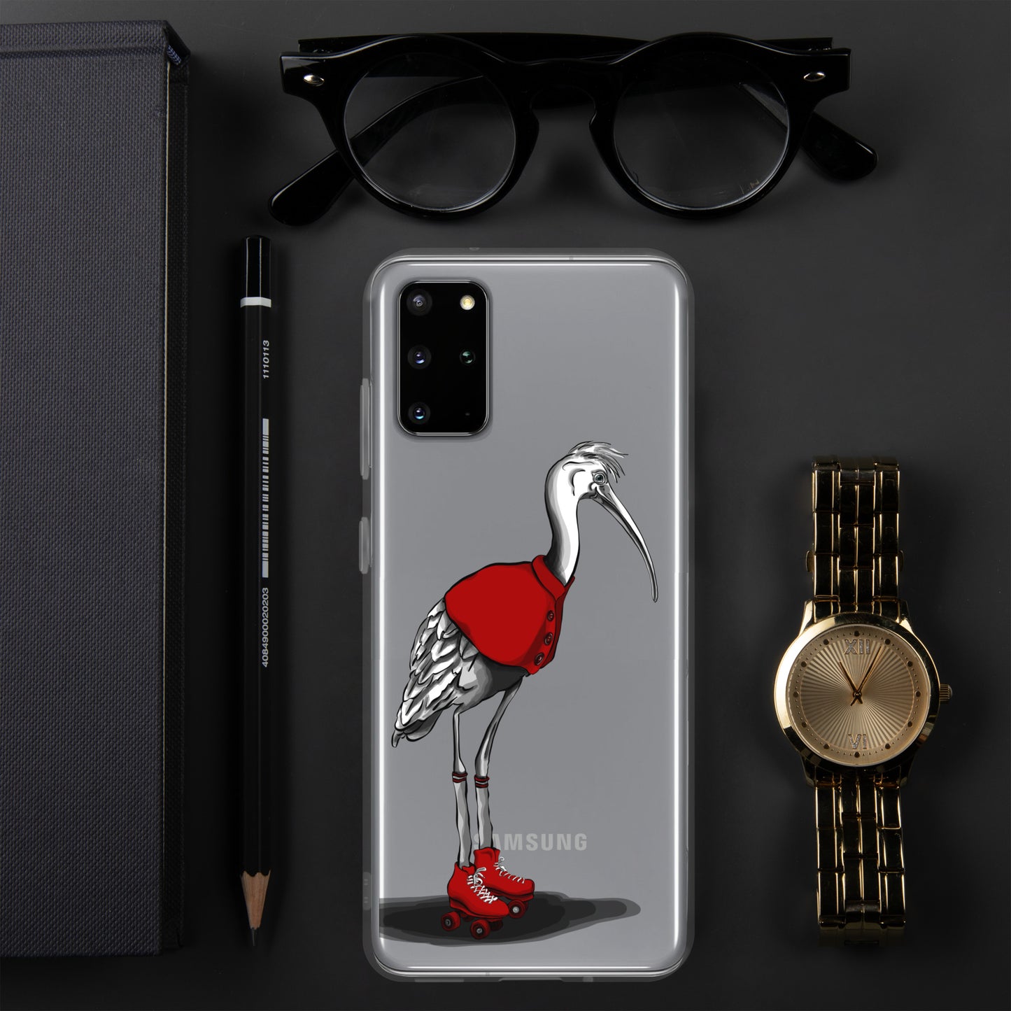 Stork with Rollerskates Clear Case for Samsung®