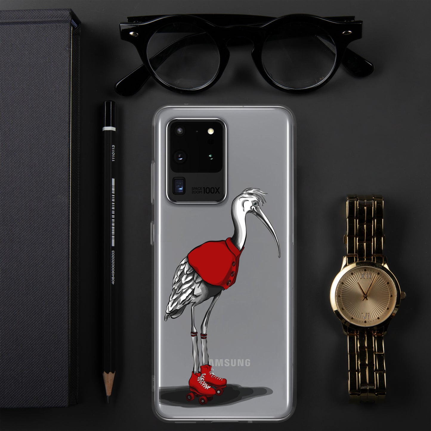 Stork with Rollerskates Clear Case for Samsung®